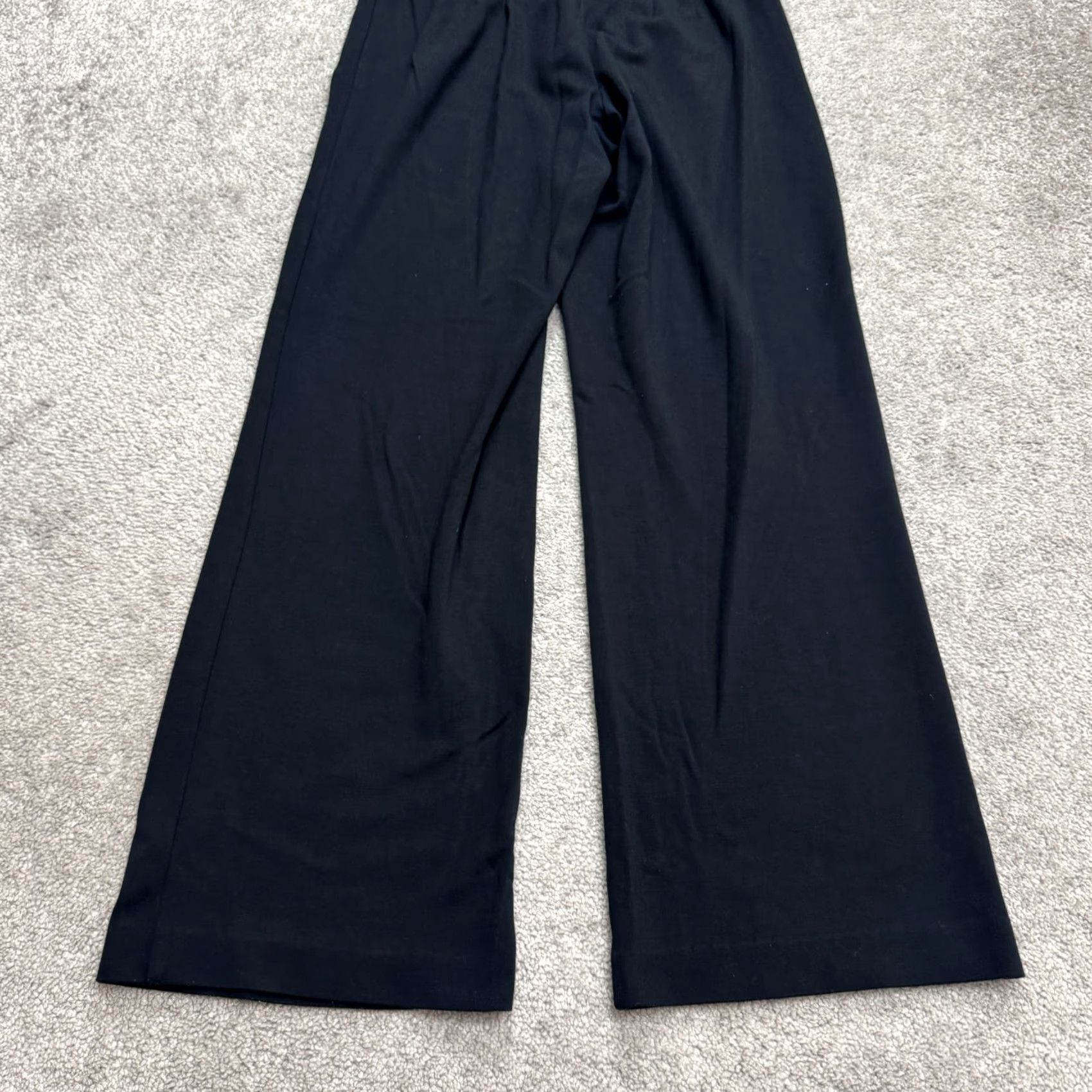 J.Crew Chico's Wide Leg Trouser Dress Pants Womens 0 Short Black Mid Rise Stretch Work Size 32" / US 10 / IT 46 - 3 Thumbnail