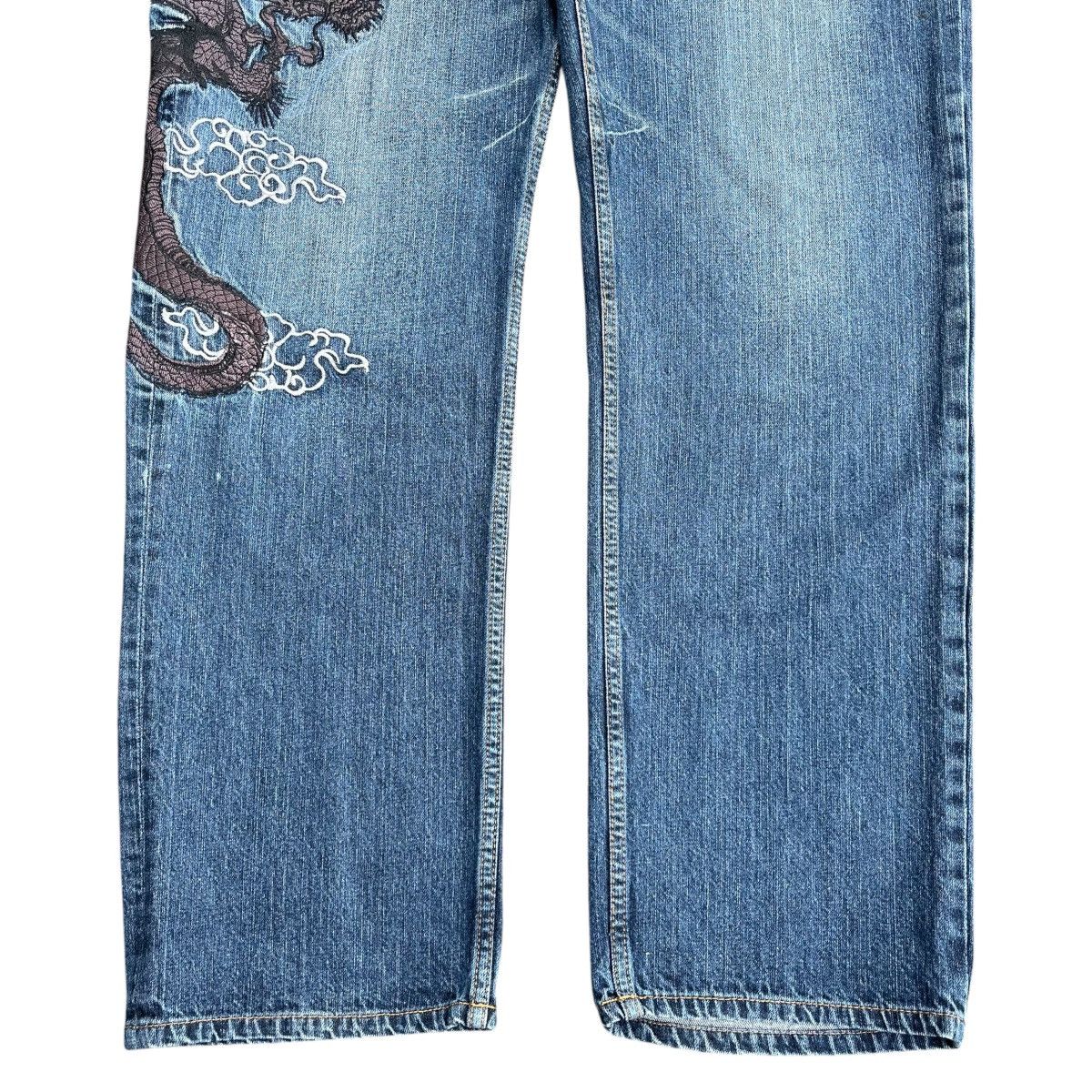 Ed Hardy Vintage Karakuri Tamashii Embroidered Dragon Jeans Y2K Size US 40 / EU 56 - 7 Thumbnail