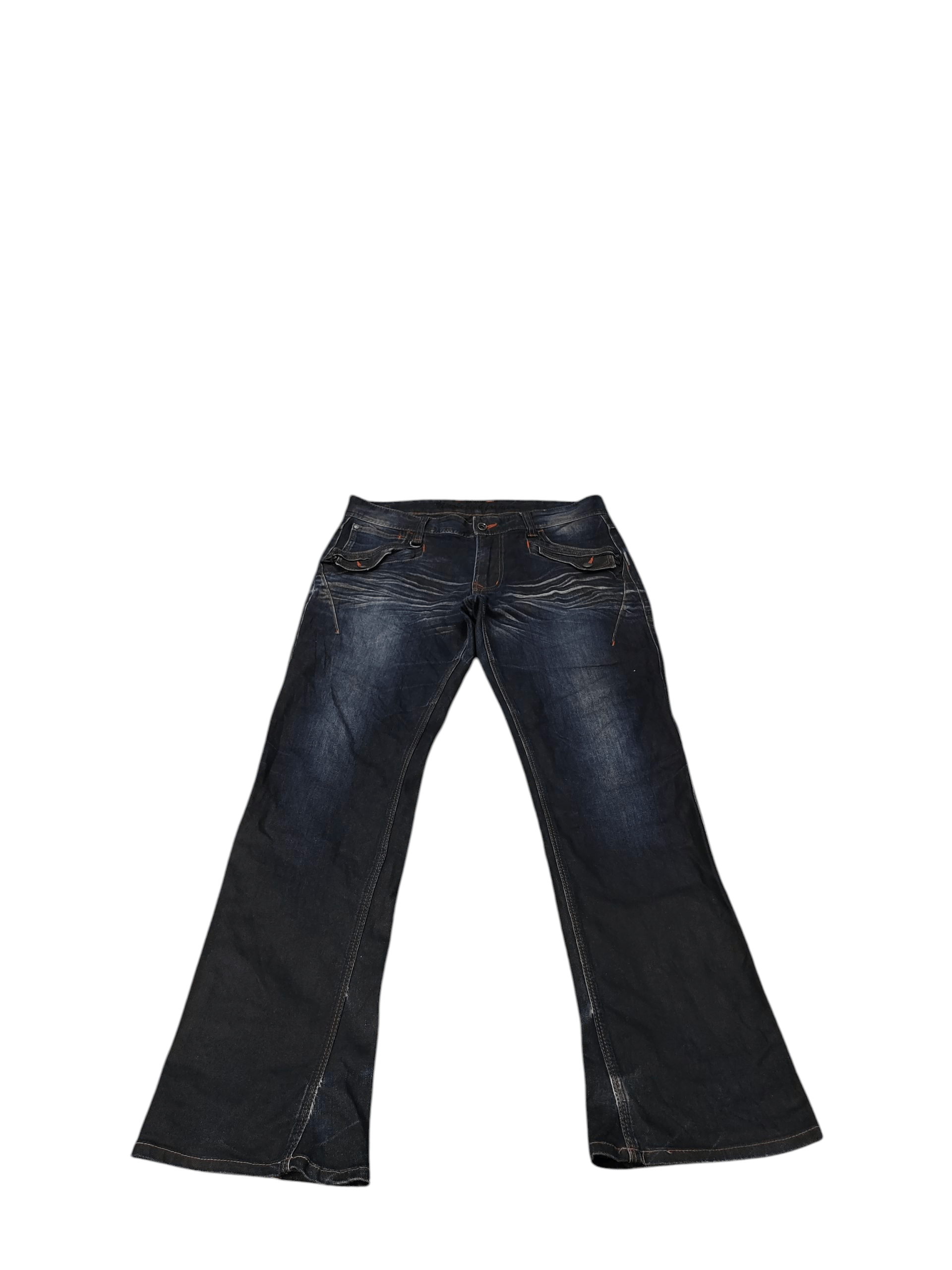 If Six Was Nine Flare Jeans Nicole Waxed Denim Bootcut Ifsixwasnine Lgb Size US 35 - 5 Thumbnail
