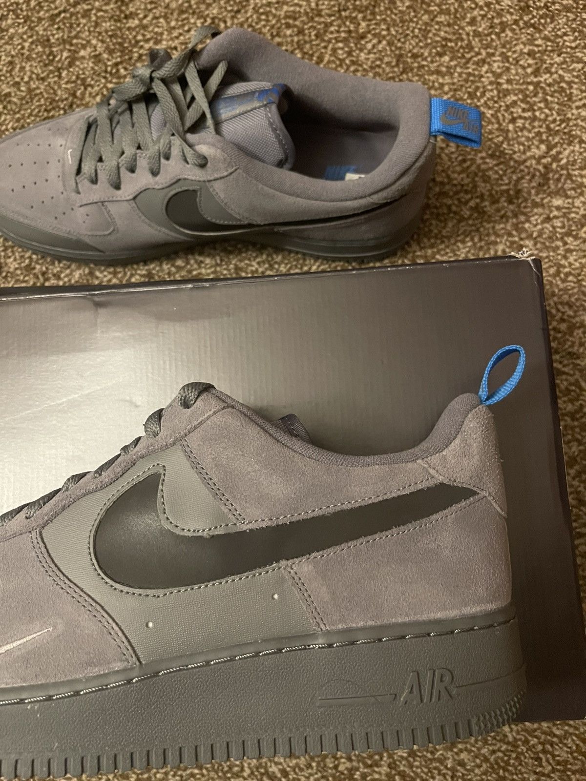 Nike *New* Nike Air Force 1 Cut Out Swoosh Grey Size US 14 / EU 47 - 7 Thumbnail