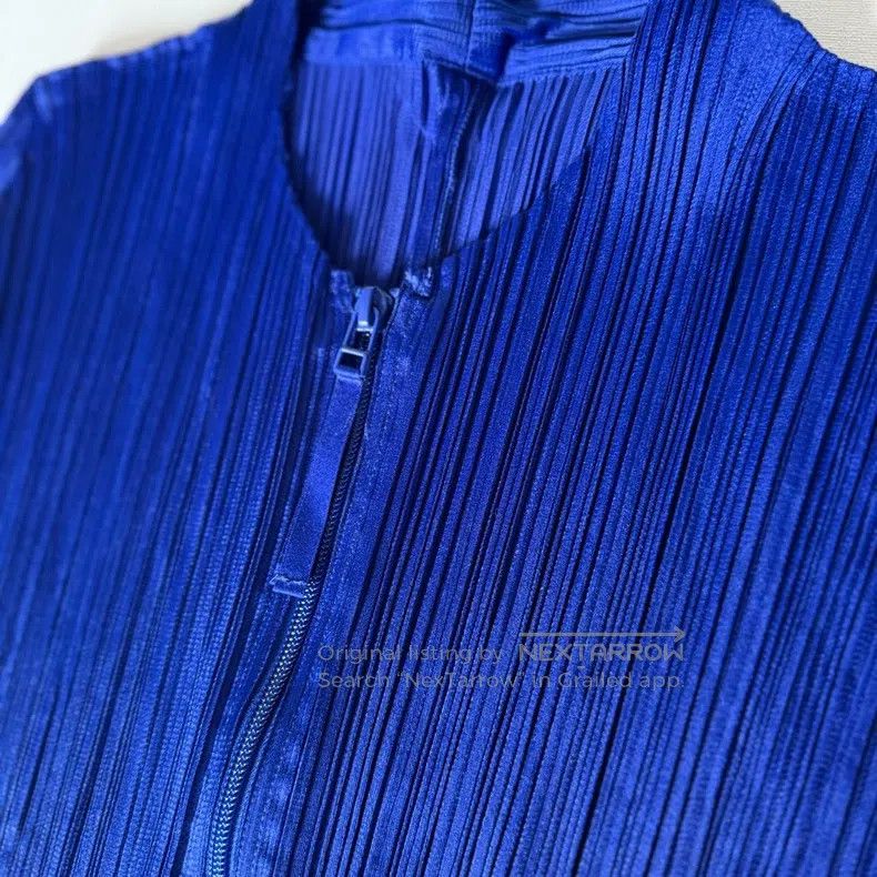 Issey Miyake Issey Miyake Blue Pleated Jacket Size L / US 10 / IT 46 - 3 Thumbnail