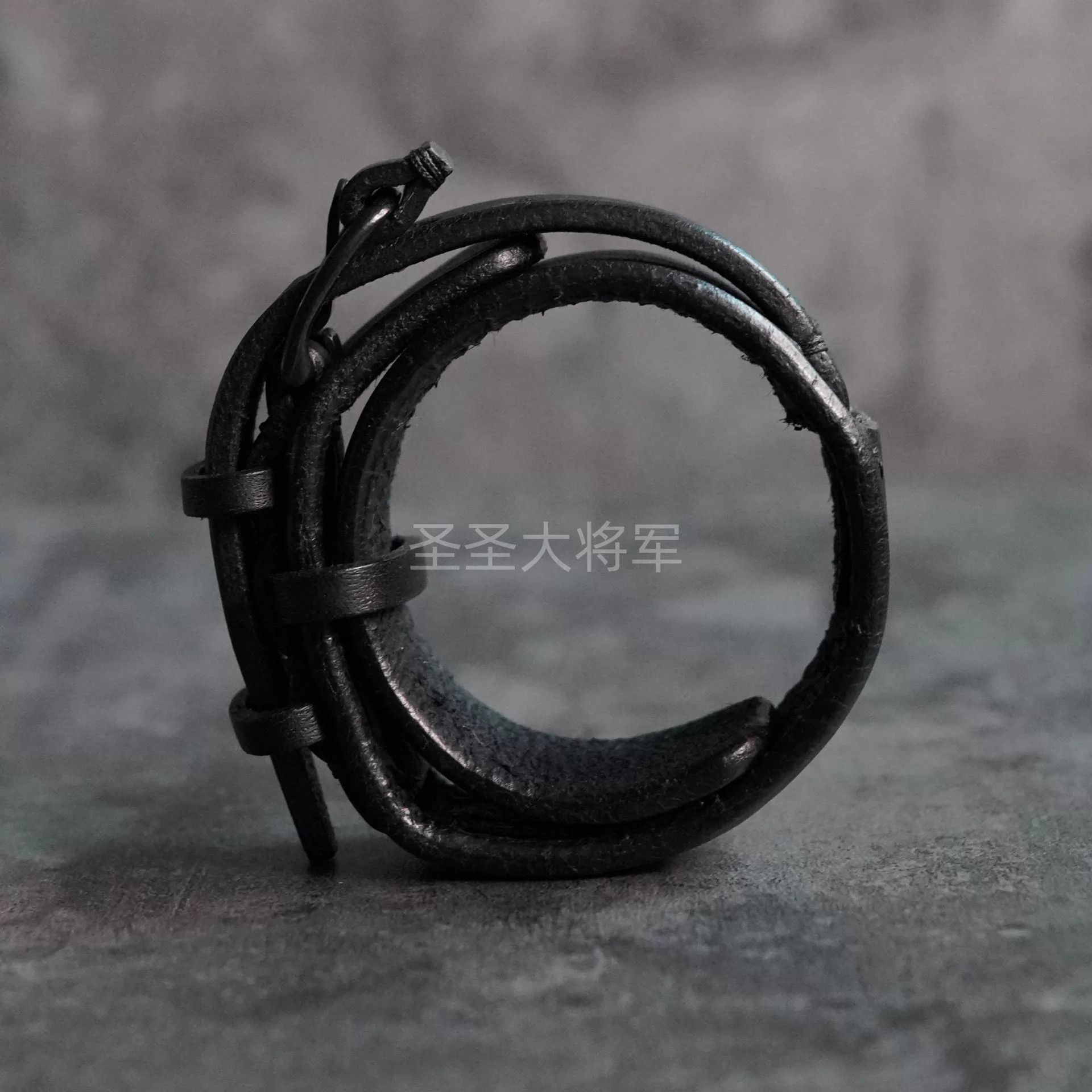 Julius Julius 7 New Genuine Black Leather Layered Bracelet Size ONE SIZE - 4 Thumbnail