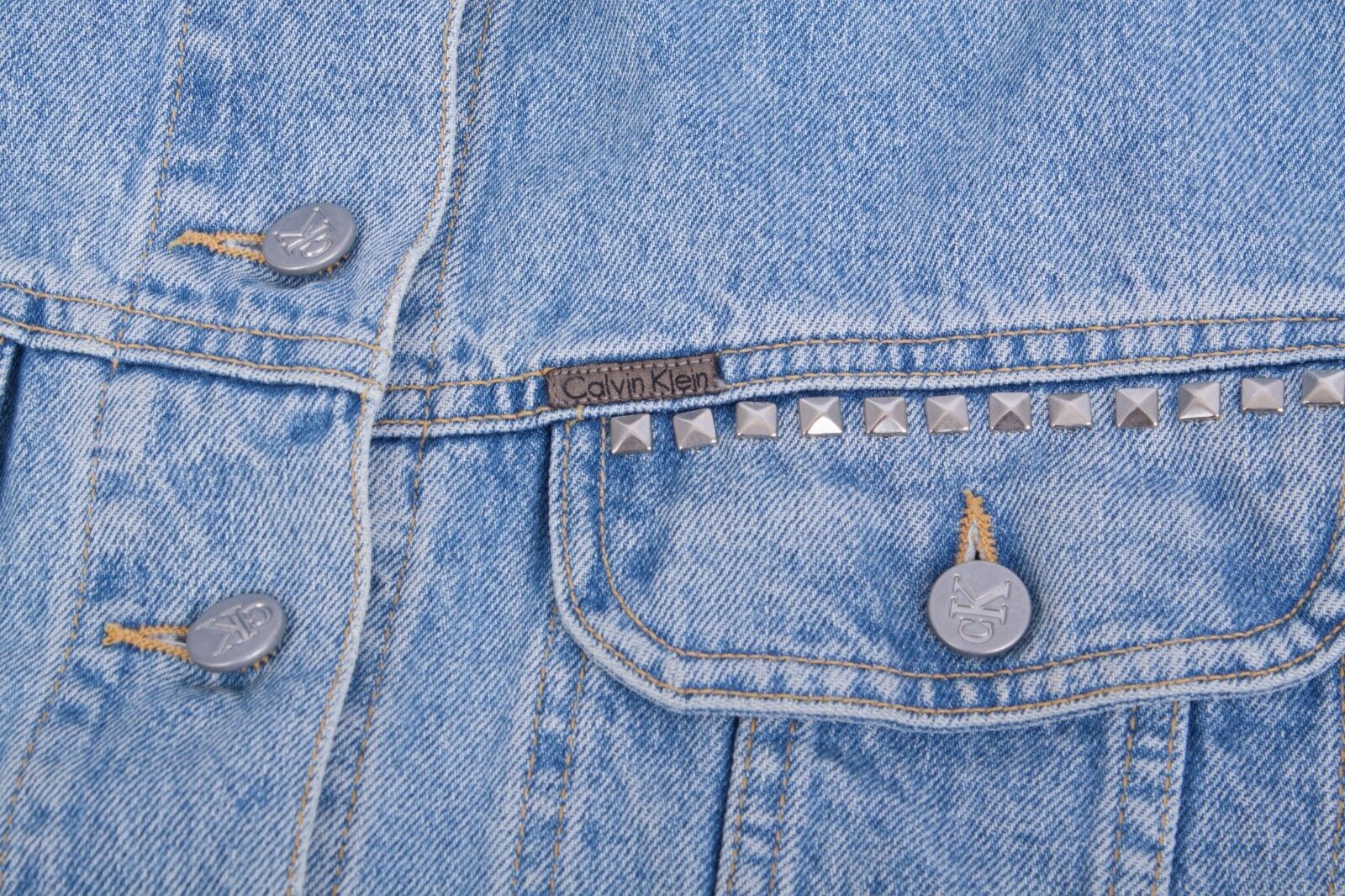 Calvin Klein × Vintage Vintage Women's Calvin Klein Denim Jacket Blue L Italy Size L / US 10 / IT 46 - 9 Thumbnail
