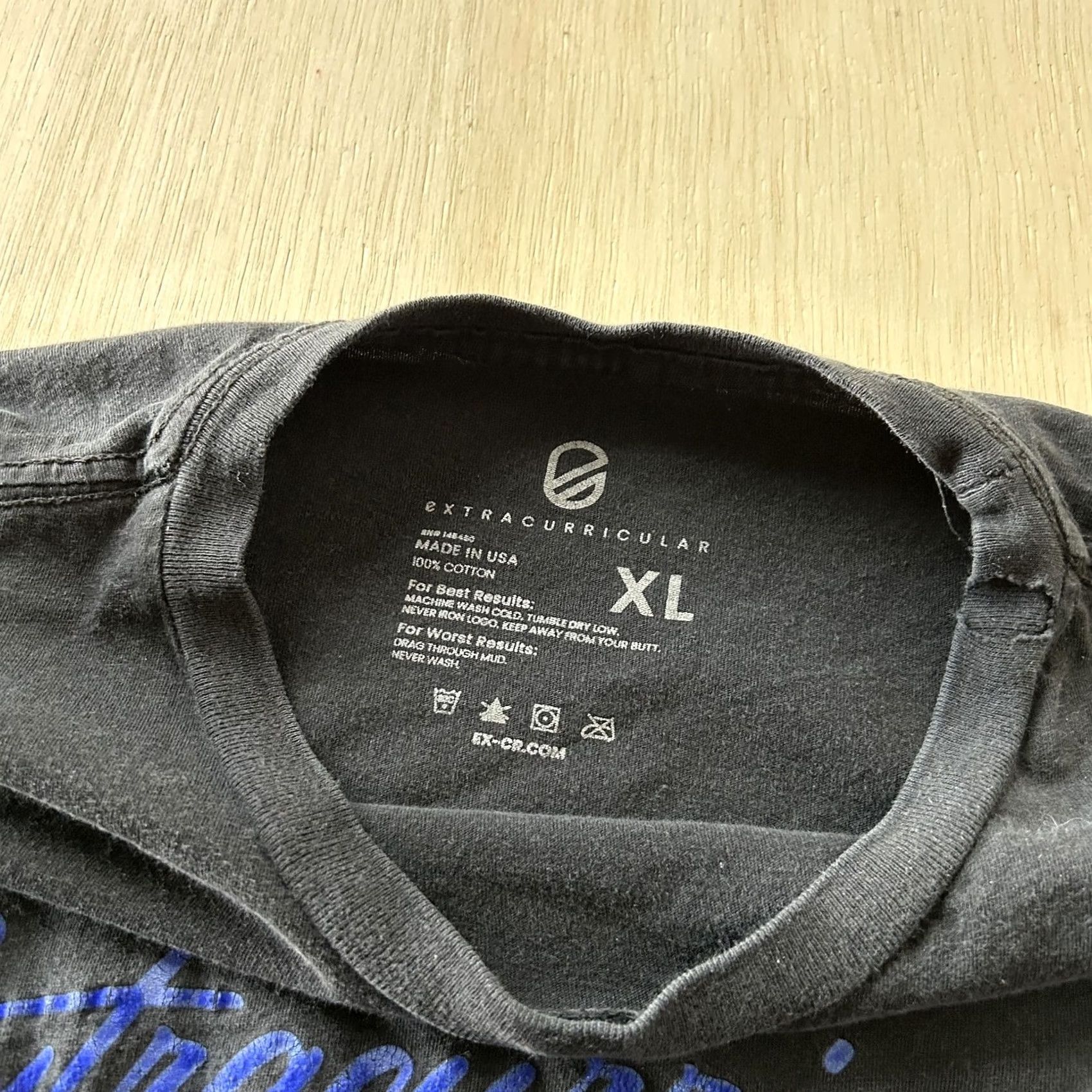 Vintage Extracurricular Shirt Mens XL Black Embroidered Script Golf Tee T-Shirt Made USA Size US XL / EU 56 / 4 - 3 Thumbnail