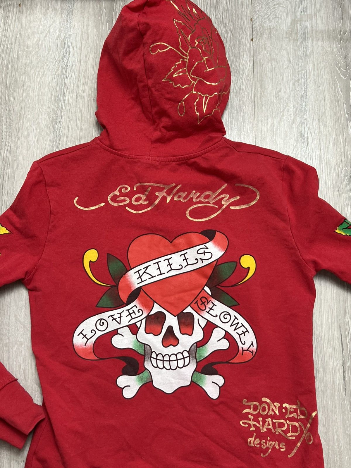 Christian Audigier Vintage Ed hardy love kills women’s hoodie Size S / US 4 / IT 40 - 6 Thumbnail