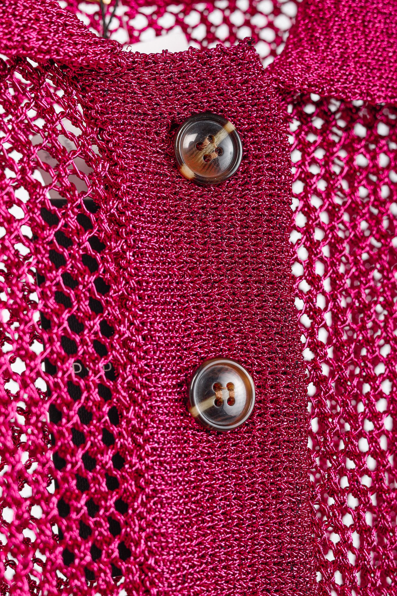 Dodo Bar Or Dodo Bar Or Nma Fuchsia Short-Sleeve Crochet Polo Shirt Size M / US 6-8 / IT 42-44 - 8 Thumbnail