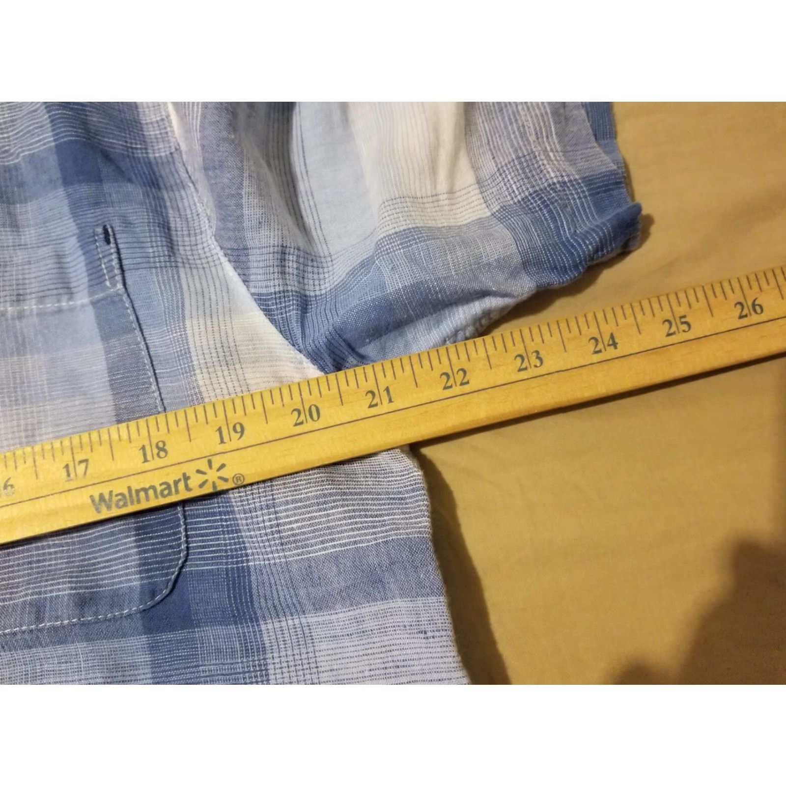 Vintage Alan Flusser Dress Shirt Linen Blue Short Sleeve Button-Up M Mens Size 40R - 4 Thumbnail