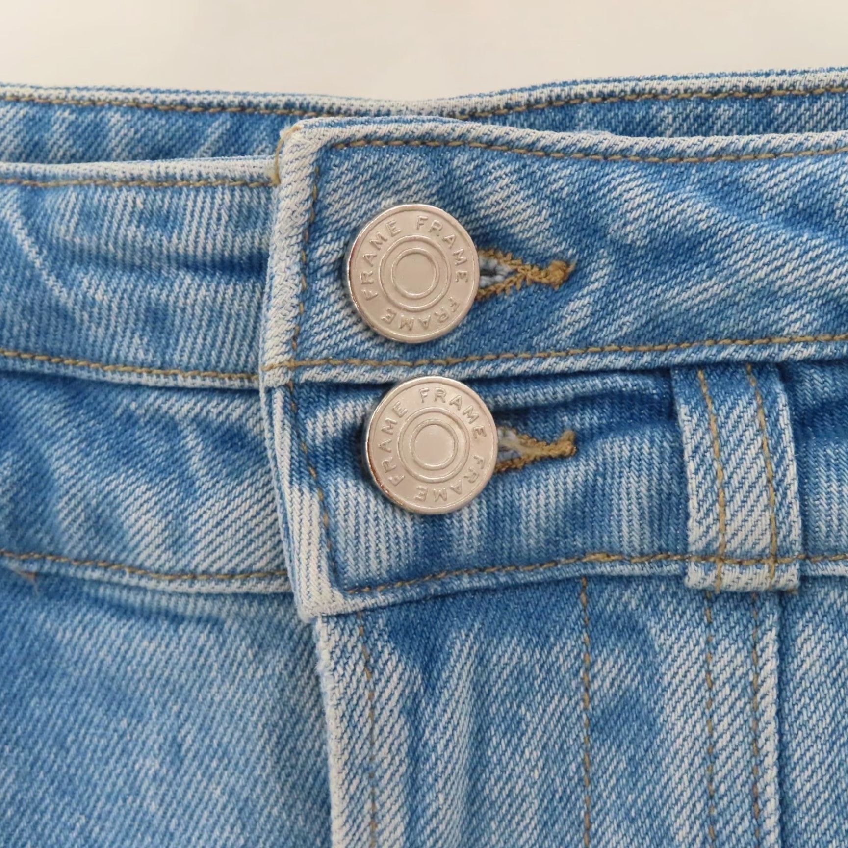 Frame Frame Jeans Womens 26 Caye Double Button Mid Rise Flare Denim Blue Jeans 5-Pocket Design Regular Cotton Blend Denim Frame Caye Style Flared Vintage No Size 26" / US 2 / IT 38 - 4 Thumbnail
