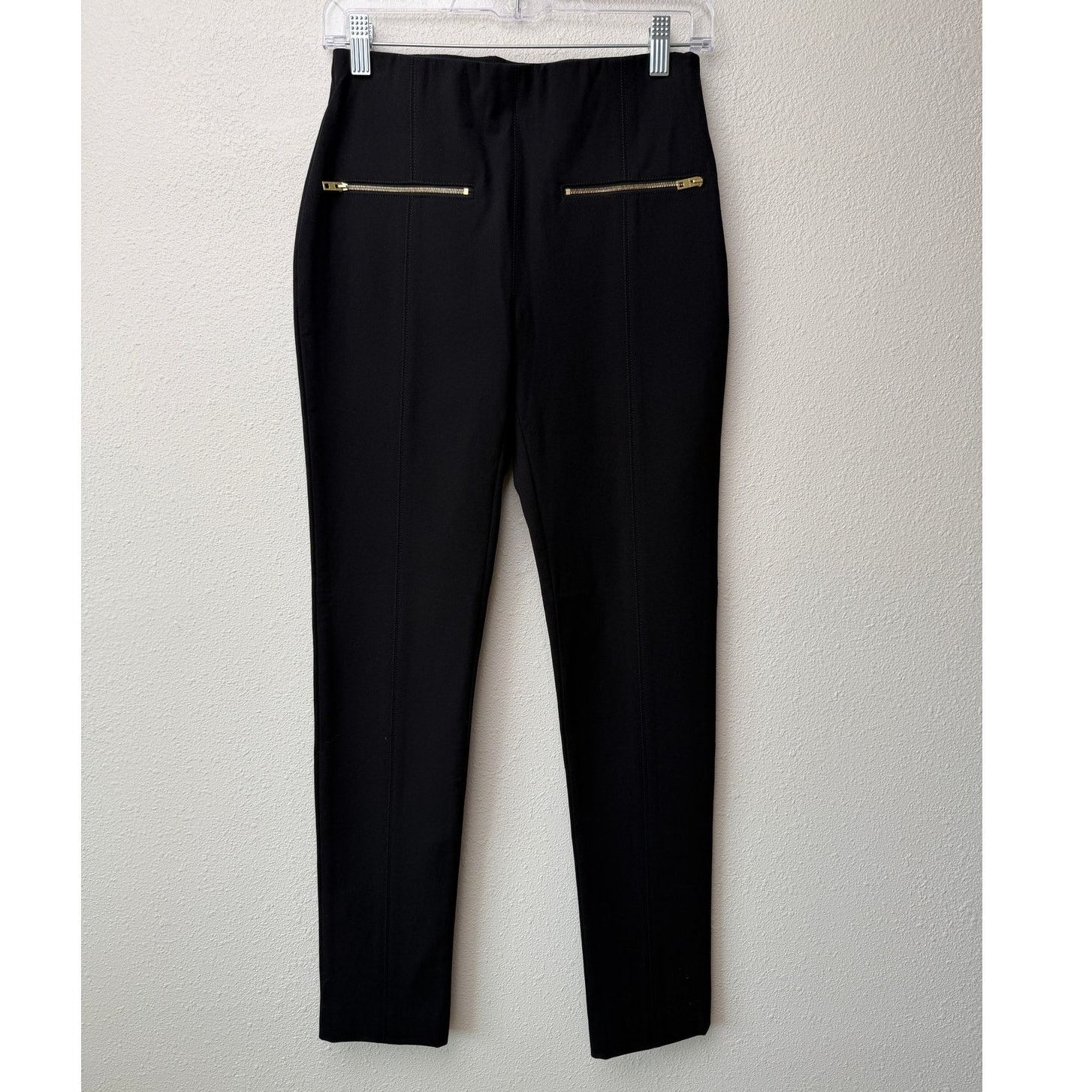 Rag & Bone NWT Rag & Bone Annie Black Cropped Ponte Pants Gold Zip Size 26" / US 2 / IT 38 - 2 Thumbnail