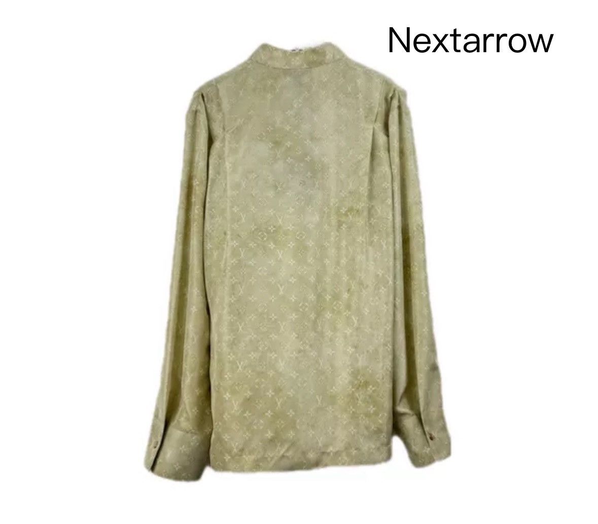 Louis Vuitton Louis Vuitton Beige full printed logo silk shir Size US S / EU 44-46 / 1 - 2 Thumbnail