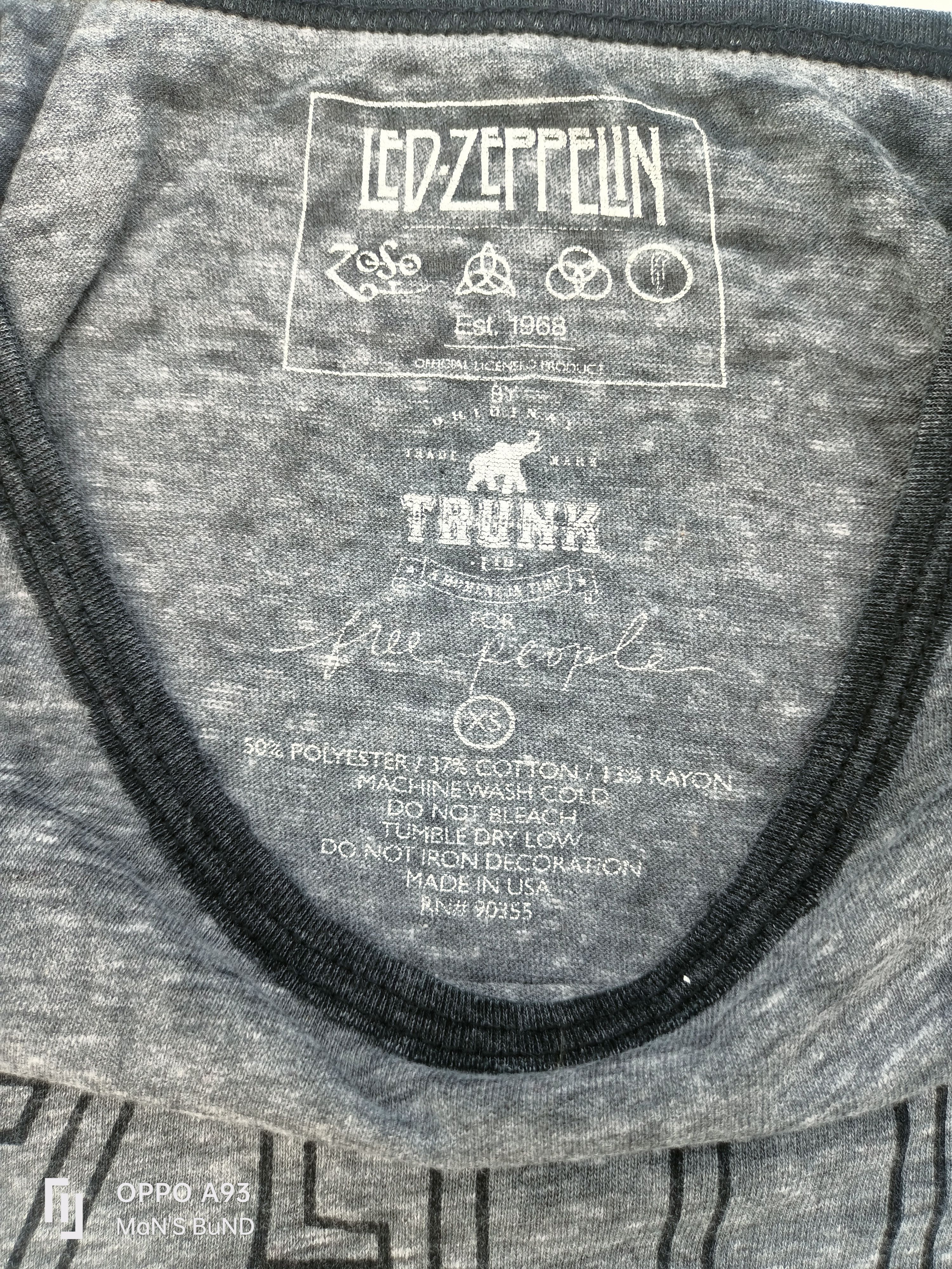 Band Tees Vintage Ringer Led Zeppelin/Trunk For Free People Size US XS / EU 42 / 0 - 7 Thumbnail