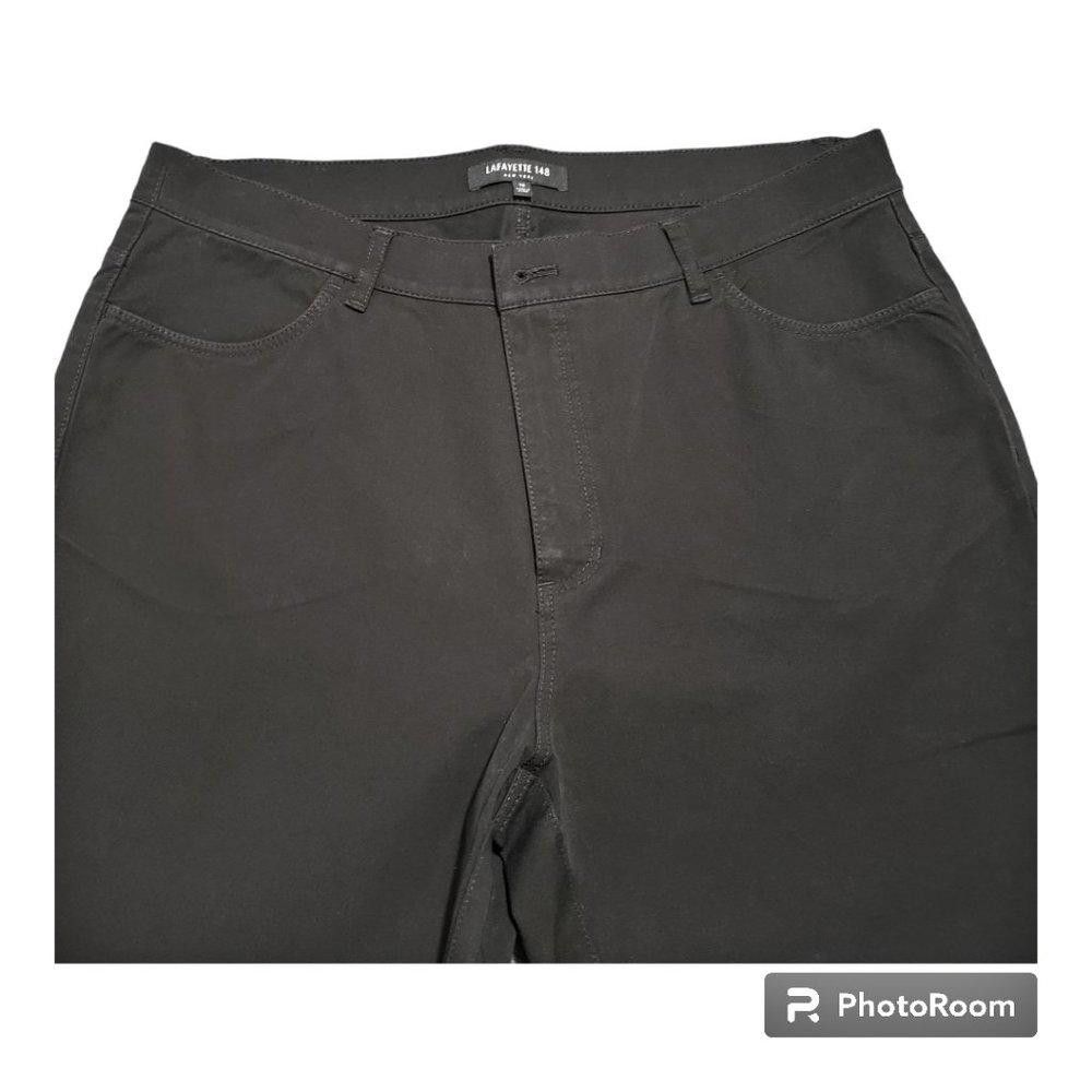 Designer CT701 Lafayette 148 Ladies Black Straight Leg Pant 12 Size 34" / US 12 / IT 48 - 2 Thumbnail