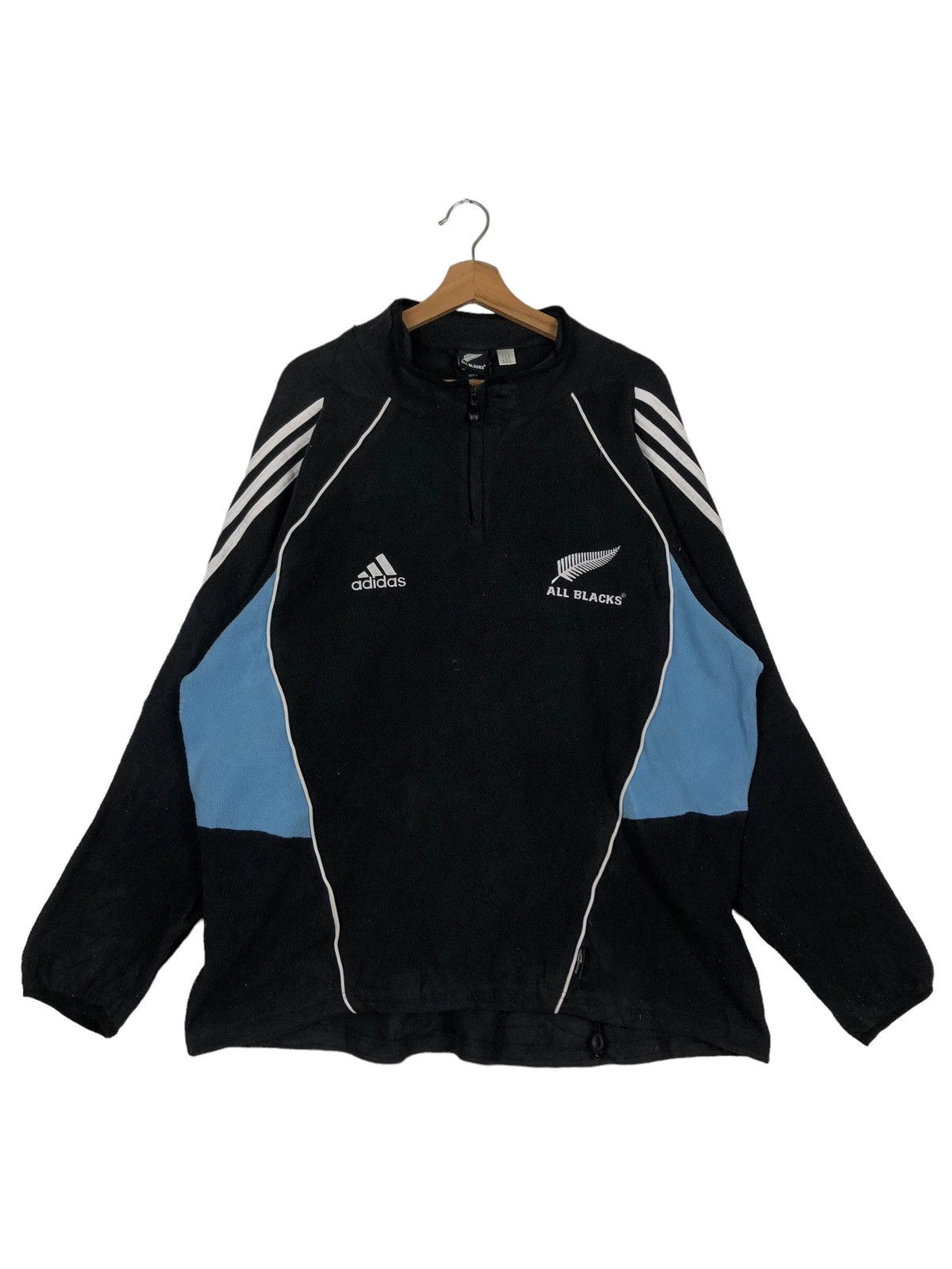 Adidas 🔥90’s Vintage Sweatshirt Long Sleeve Adidas All Black Rugby Size US L / EU 52-54 / 3 - 1 Thumbnail