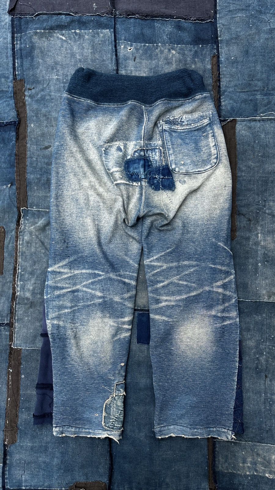 Kapital × Kapital Kountry Kapital Crash Denim Old man and the sea Boro Sweatpants Size US 33 - 3 Thumbnail