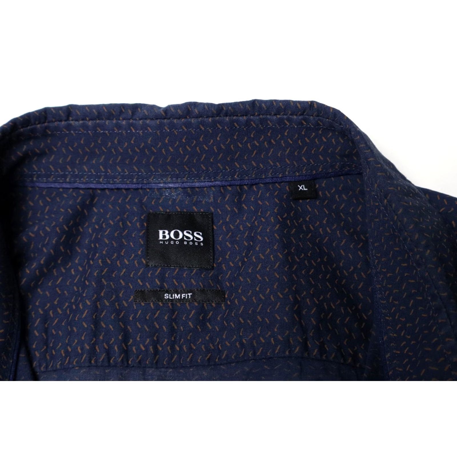 Hugo Boss HUGO BOSS Ronni Slim Fit Shirt Men's XL Patterned Blue Long Sleeve Button Up Size US XL / EU 56 / 4 - 7 Thumbnail