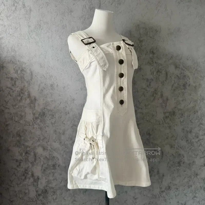 Burberry Burberry White Cotton Blend Shoulder Dress. Size S / US 4 / IT 40 - 3 Thumbnail