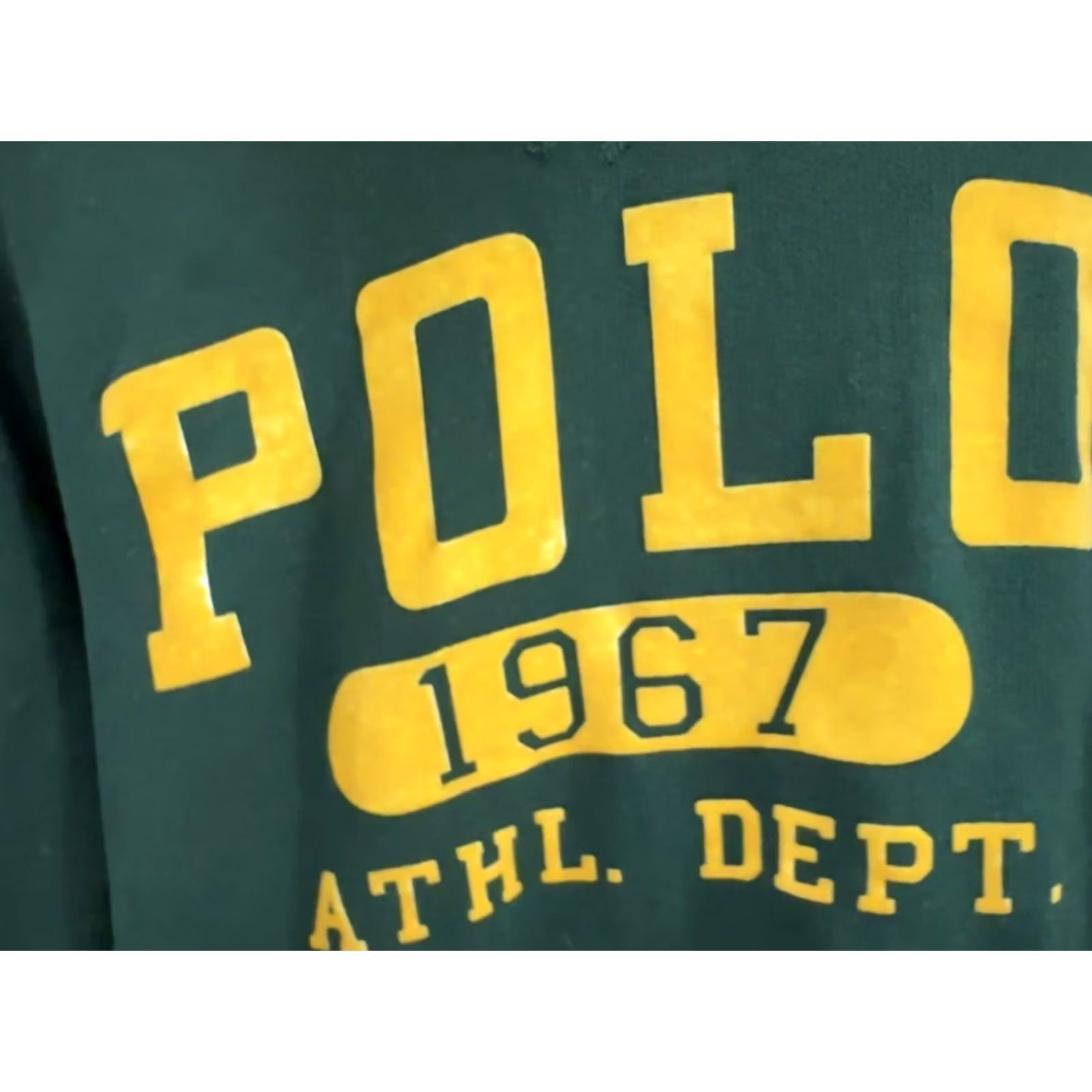 Polo Ralph Lauren Polo Ralph Lauren 1967 Athletic Dept Flocked Green Yellow Hoodie Sweatshirt M Size US M / EU 48-50 / 2 - 5 Thumbnail