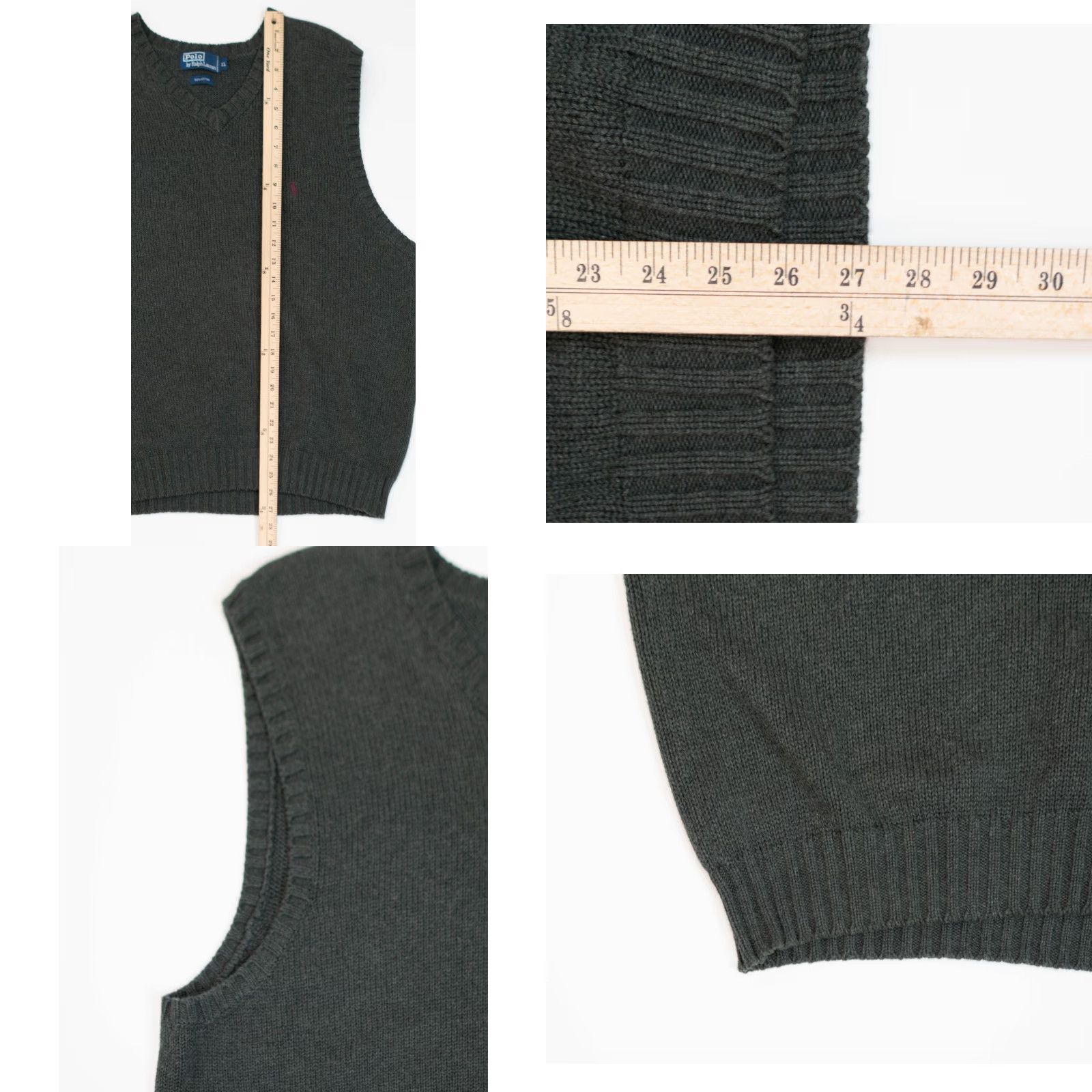 Polo Ralph Lauren VINTAGE Polo Ralph Lauren Knit Sweater Vest Mens XL Gray 100% Cotton 80s 90s Size US XL / EU 56 / 4 - 8 Thumbnail