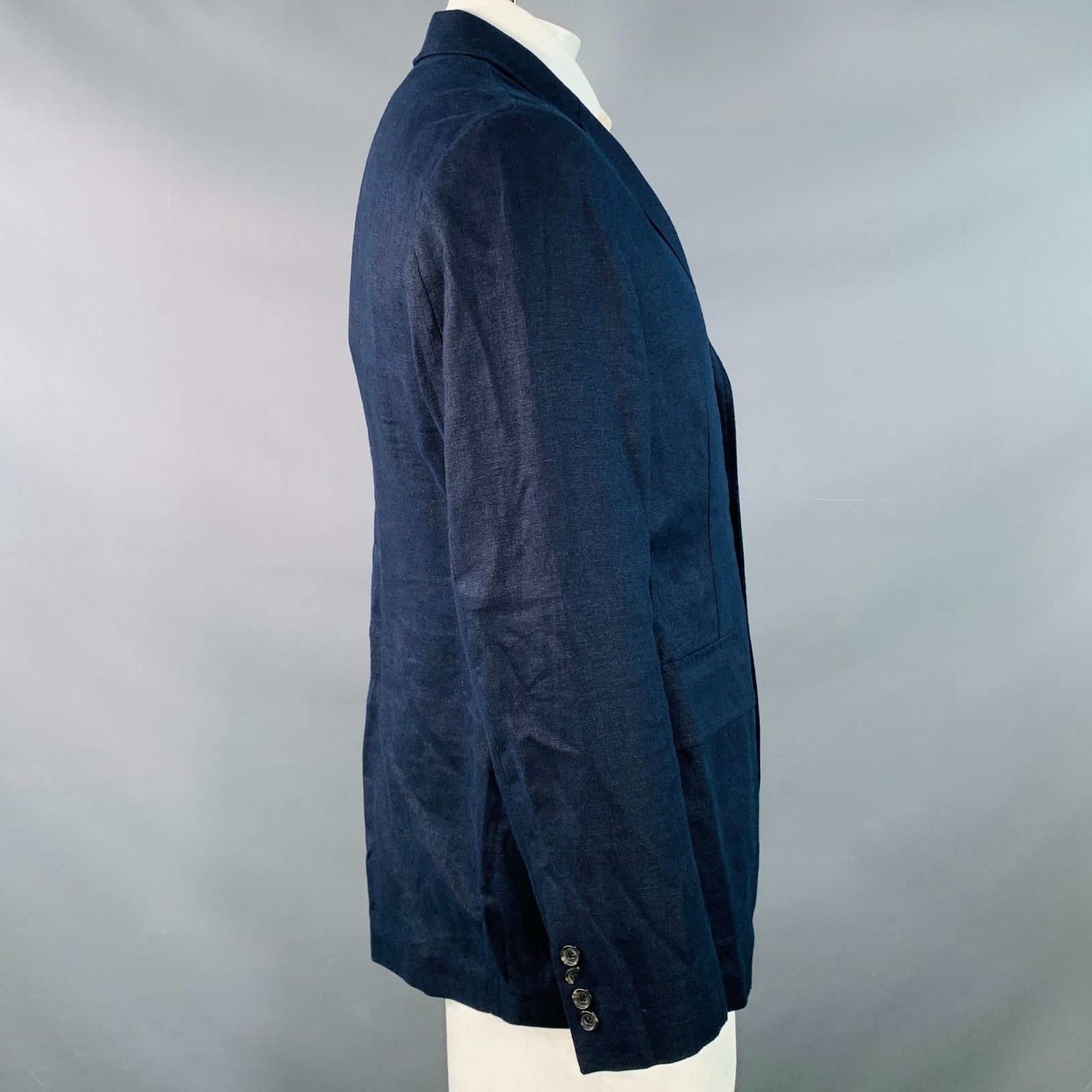Polo Ralph Lauren POLO by RALPH LAUREN Regular Navy Woven Linen Sport Coat Size 42R - 2 Thumbnail