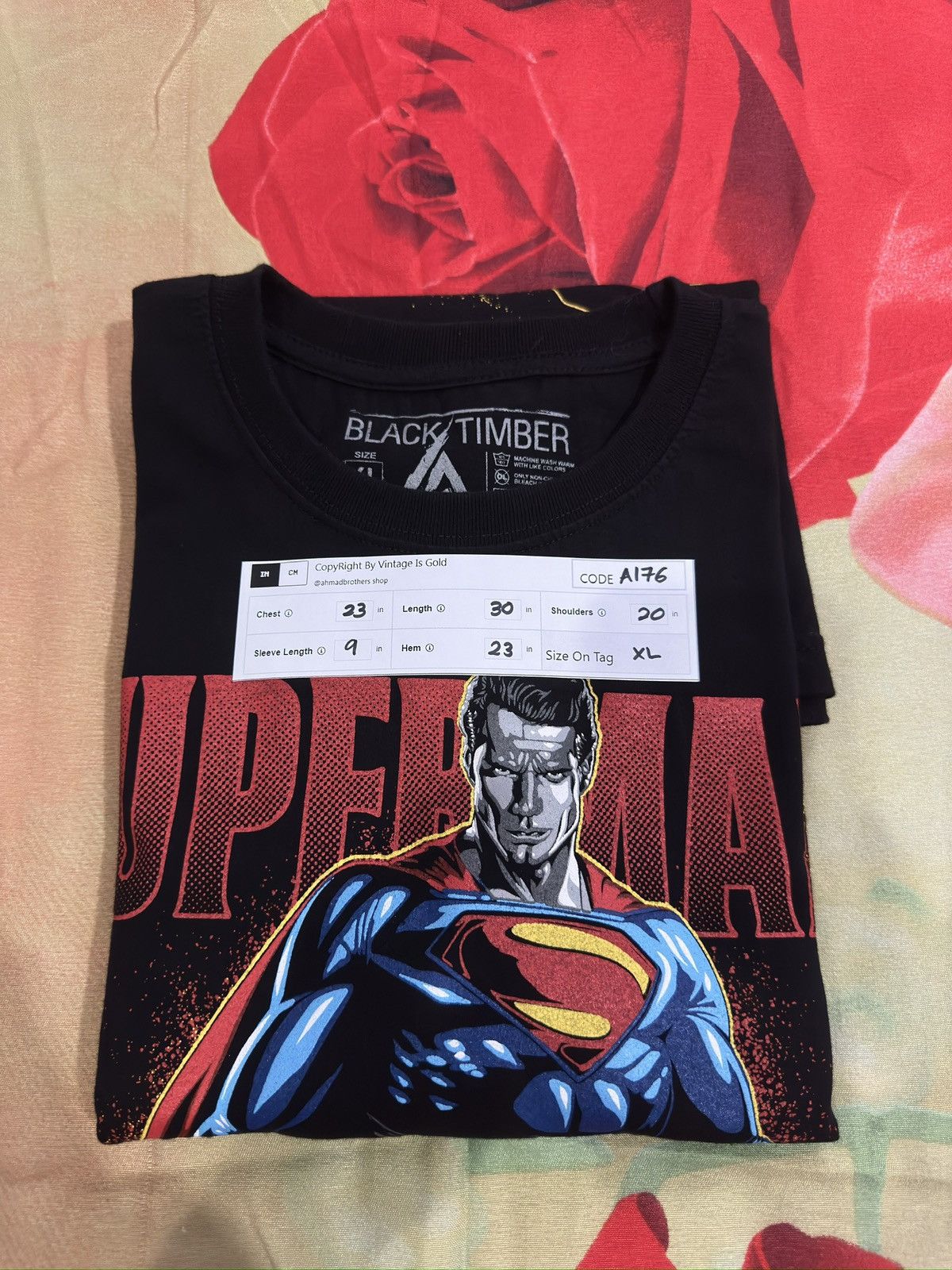 Anime Superman Big Print Original Black Timber Tshirt A176 Size US M / EU 48-50 / 2 - 7 Thumbnail