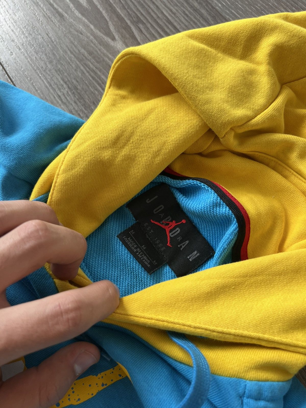 Jordan Brand Nike Air Jordan Jumpman Big Logo Blue/Yellow Patriot Hoodie Size US M / EU 48-50 / 2 - 12 Thumbnail