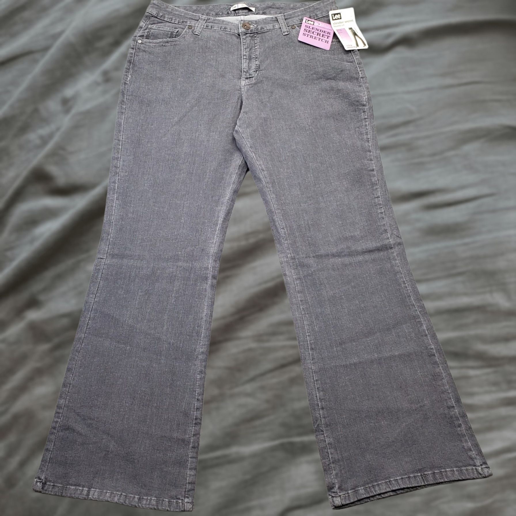 Lee Lee Jeans Womens Size 18 Bootcut Gray Denim Stretch Low Rise Outdoor - 32" Inseam 5-Pocket Modern Regular Fit Size 40" / US 18 - 1 Thumbnail