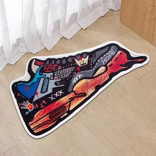 VIBE Handmade Sneaker Print Graffiti Carpet Rug Size ONE SIZE - 2 Thumbnail