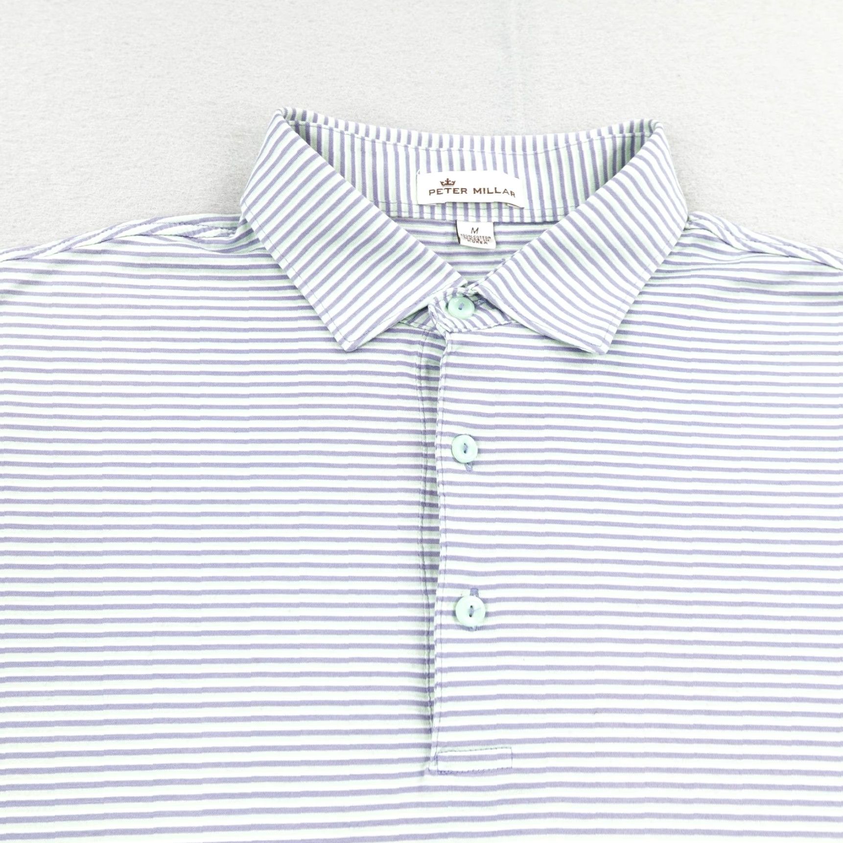 Peter Millar Peter Millar Polo Shirt M Men Polo Blue Stripes Golf San Luis Obispo Club▲ Size US M / EU 48-50 / 2 - 2 Thumbnail