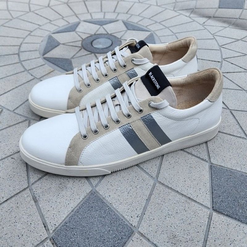 Blackstone Blackstone SG41 White Leather Fur Lined Minimalist Sneakers Size US 13 / EU 46 - 1 Thumbnail