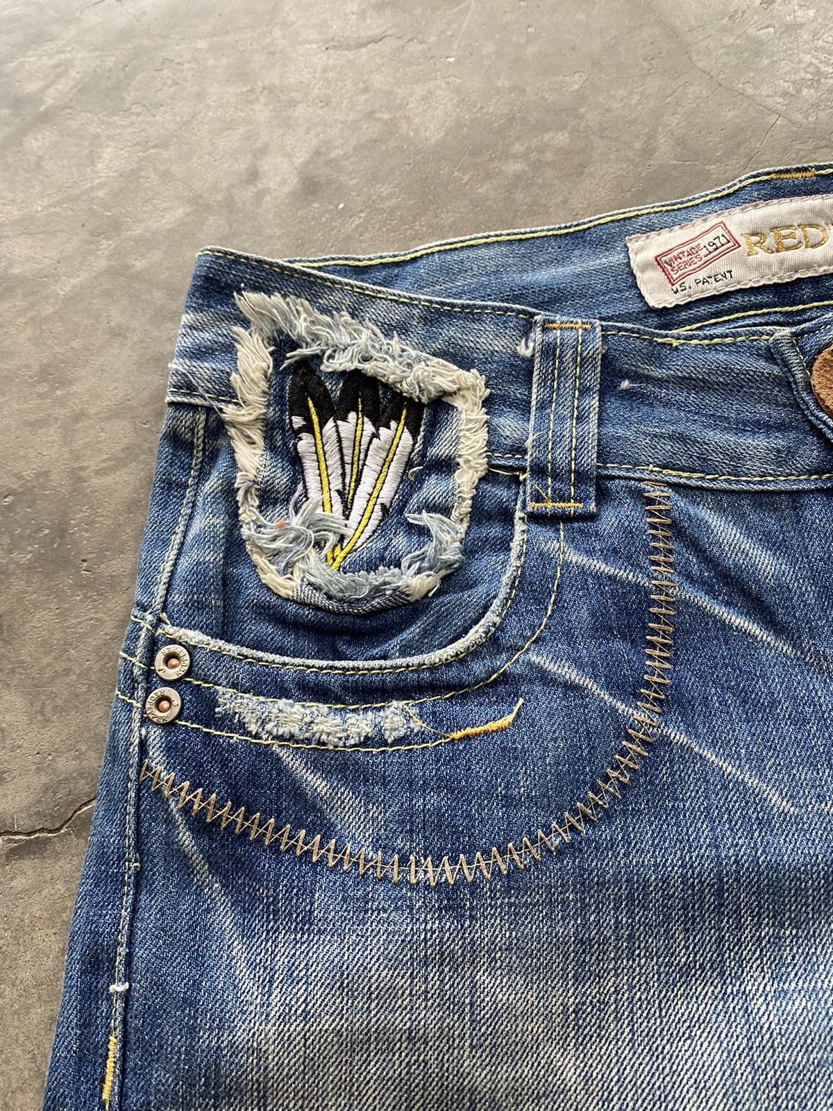 Hysteric Glamour × If Six Was Nine × Le Grande Bleu (L.G.B.) Baggy Flare Japan Red Paper Low Rise Wide Leg Size US 28 / EU 44 - 9 Thumbnail