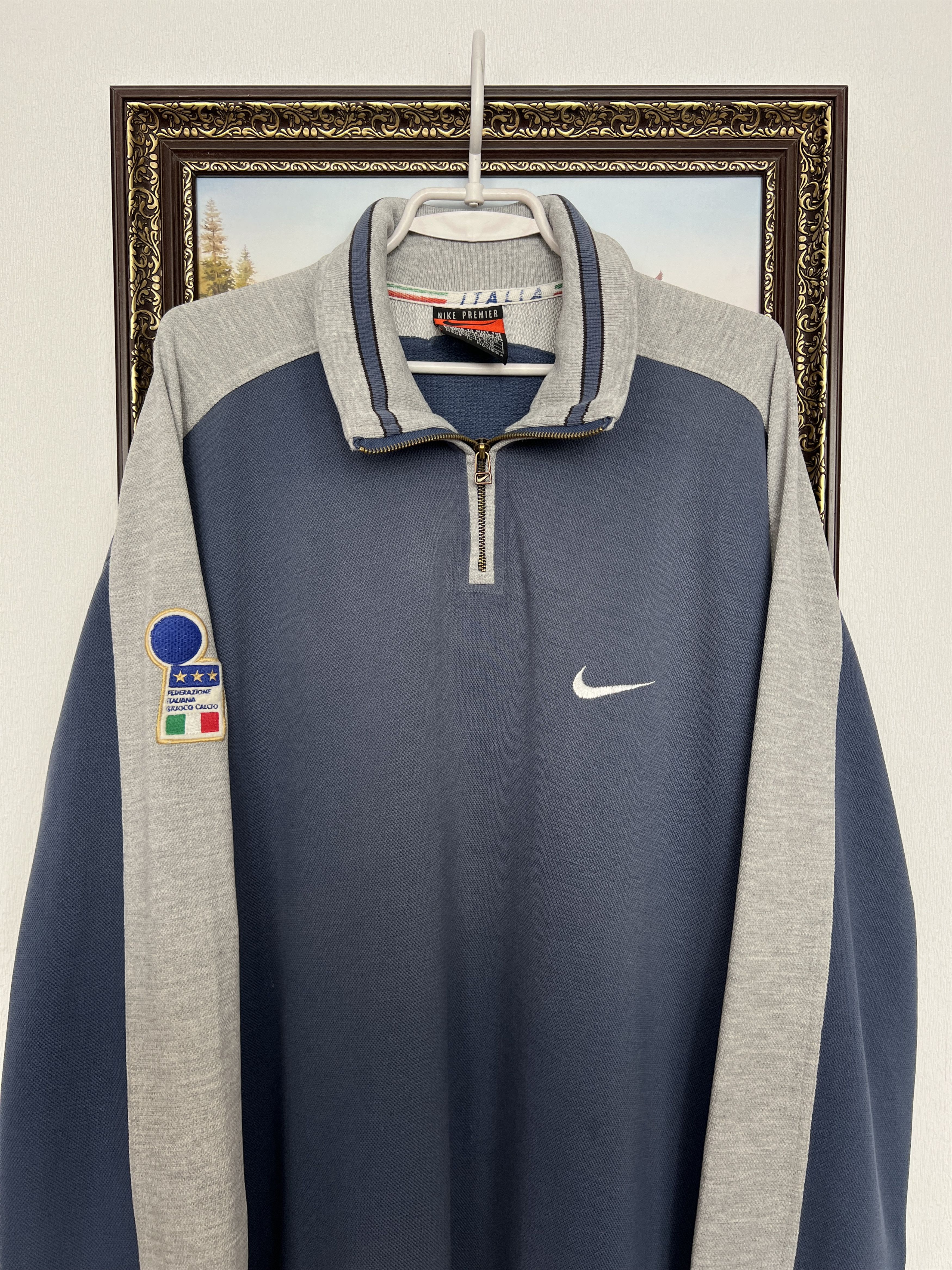 Nike Vintage 90's Nike Italy Football Sweatshirt Soccer Track Top Size US L / EU 52-54 / 3 - 2 Thumbnail