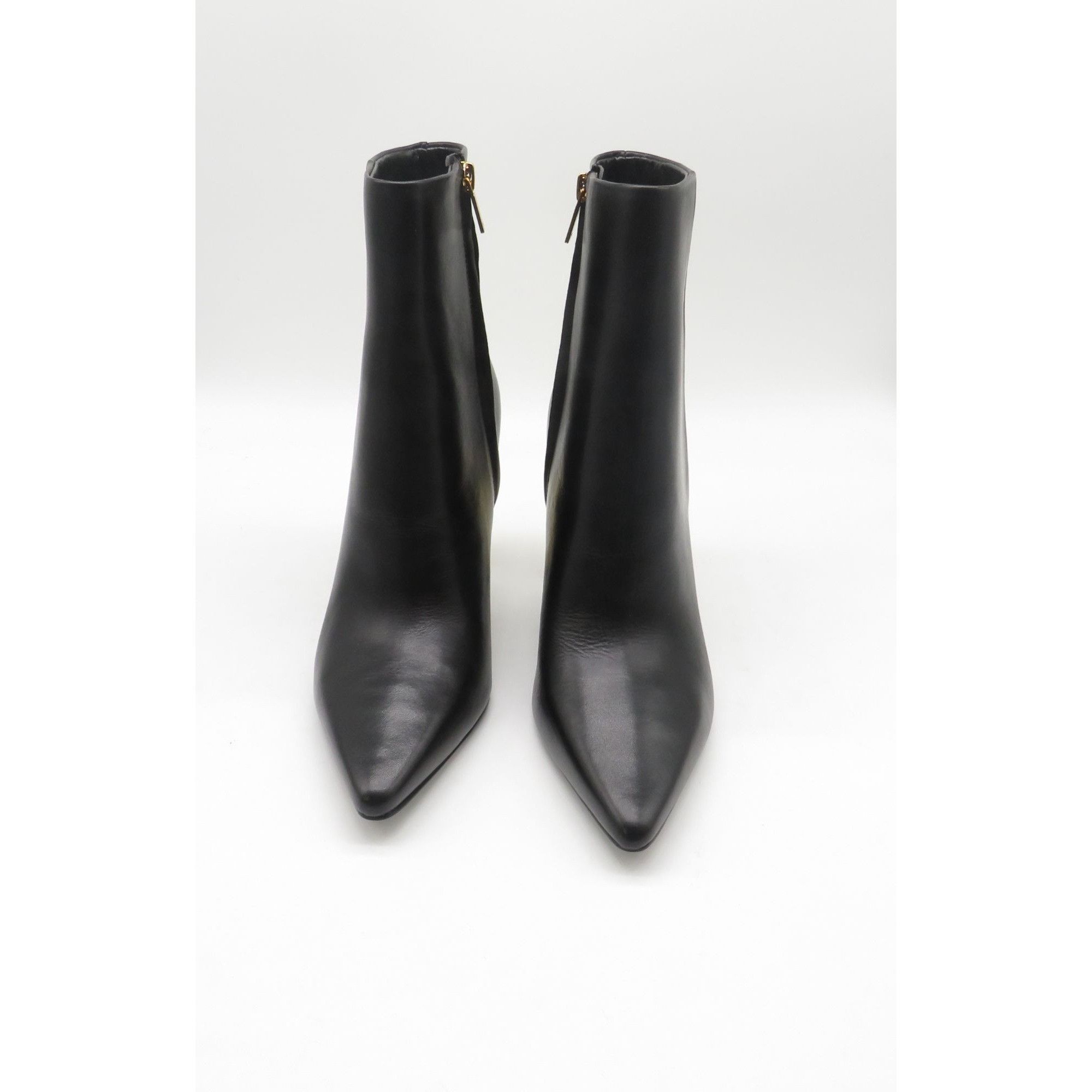 Other Marc Fisher Talyna3 Black Leather Ankle Booties Gold Block H Size US 10 / IT 40 - 3 Thumbnail