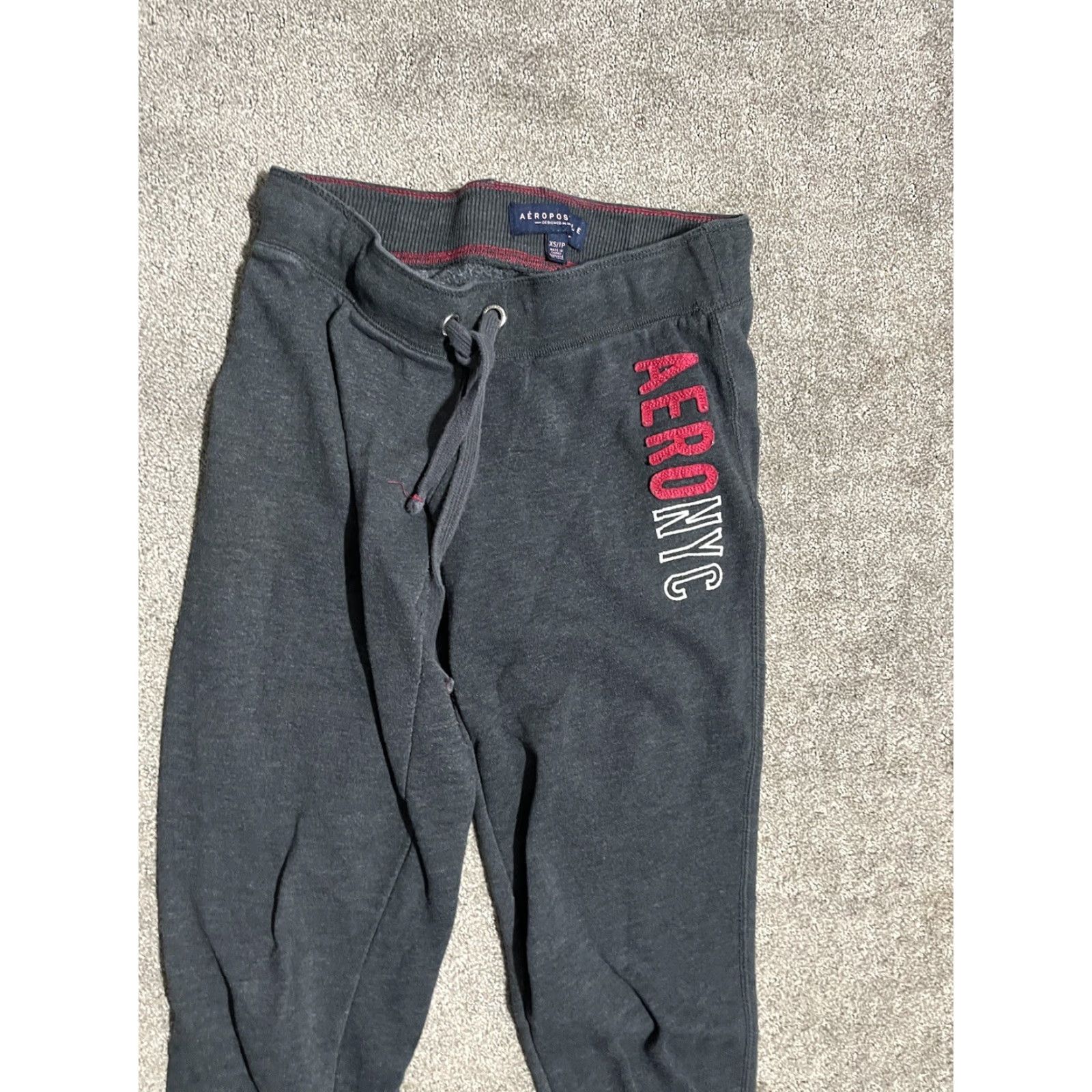 Vintage Aeropostale Women's Sweatpants XS Dark Gray Elastic Waist Size 26" / US 2 / IT 38 - 2 Thumbnail