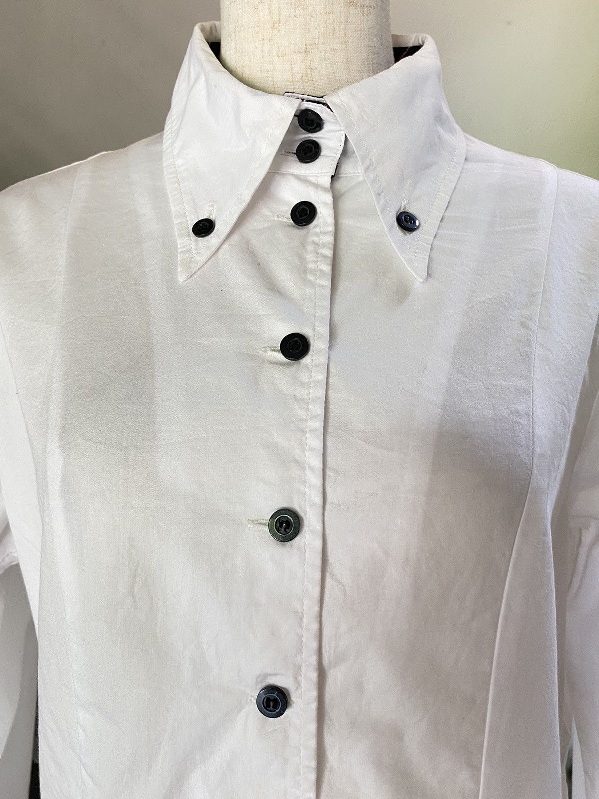 Japanese Brand PEACE NOW Punk Y2K Asymmetrical Hem White Shirt Size S / US 4 / IT 40 - 3 Thumbnail