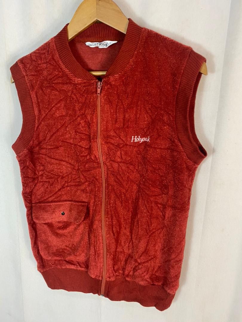 Japanese Brand × Vintage Unisex 🔥Vintage holyoak zipper sleeveless knitwear Size US S / EU 44-46 / 1 - 2 Thumbnail