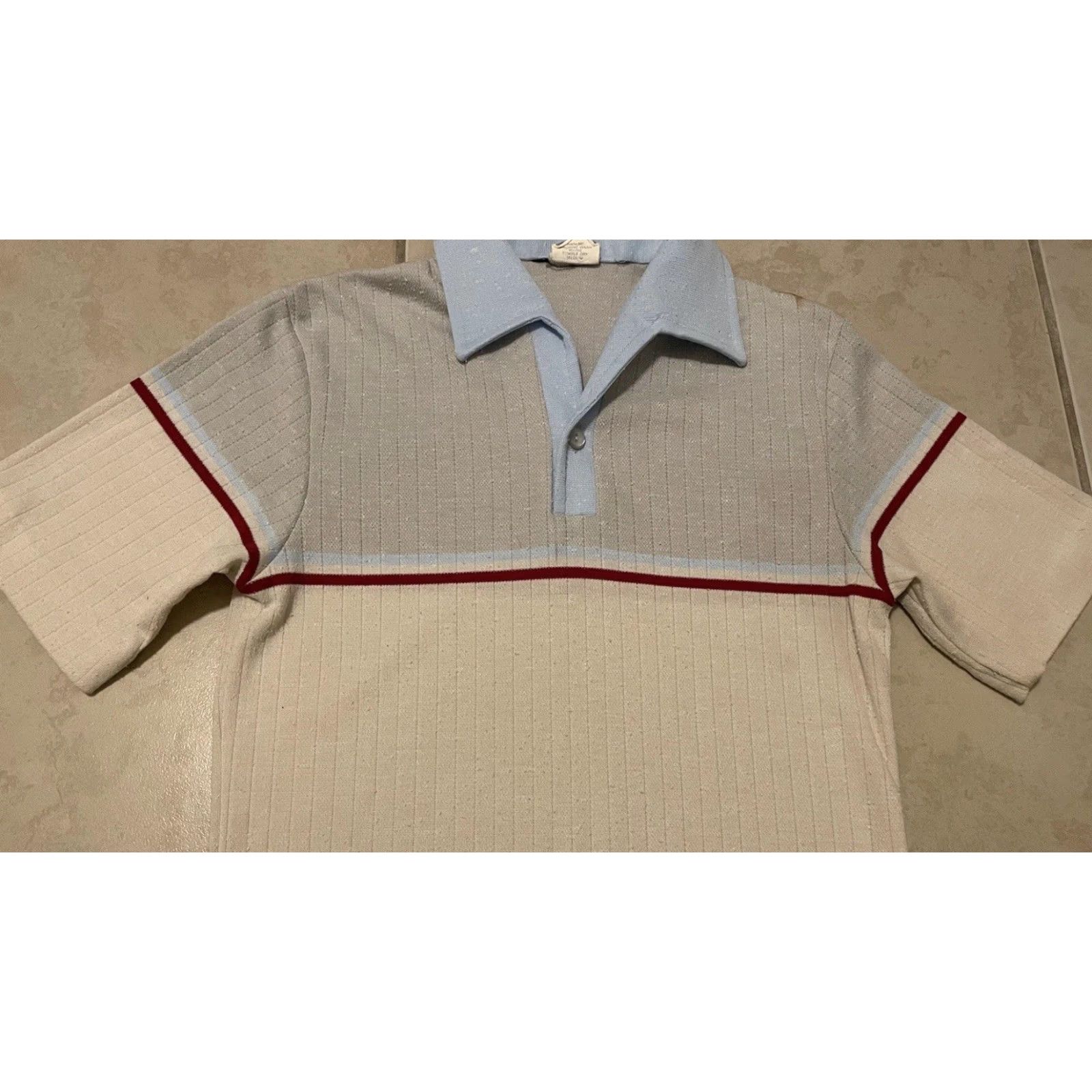 Vintage VINTAGE California Striped Polo Shirt XS Men Button-Up Short Sleeve Blue 70s 60s Surf Skate Grunge Retro Vaporwave Ocean Pacific USA Size US XS / EU 42 / 0 - 4 Thumbnail