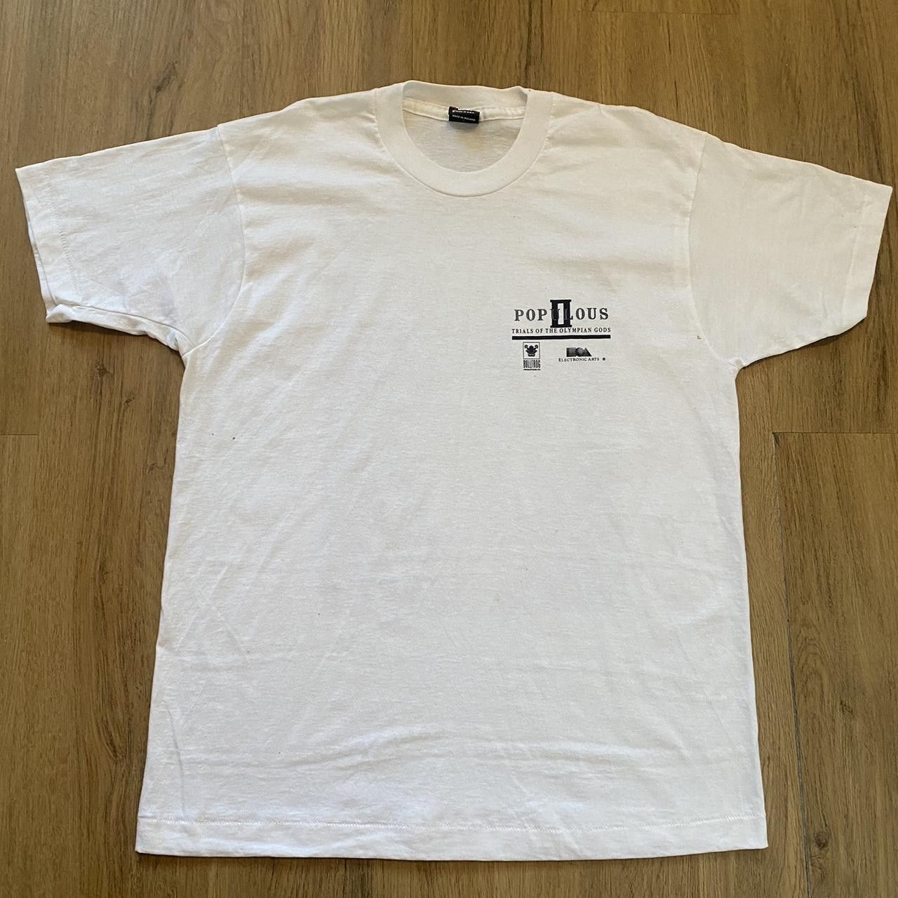 Populous II 1992 white & blue retro video game t-shirt