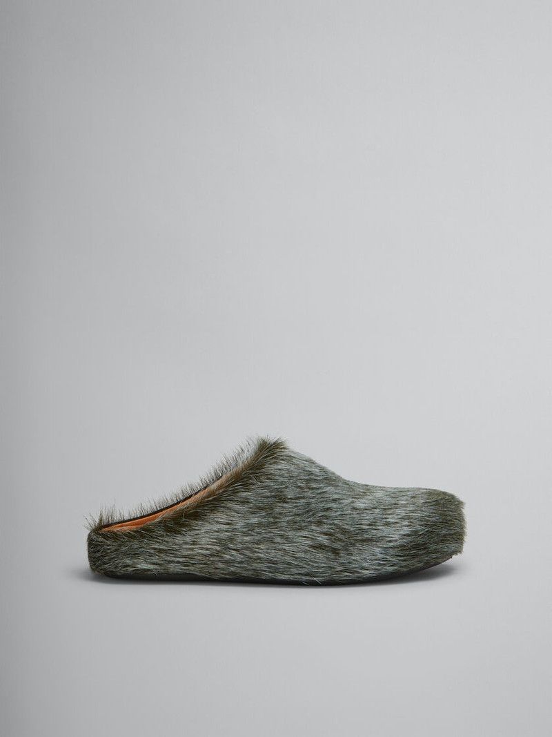Marni o1f1d3z0526 Long-Haired Calfskin Fussbett Sabot Soft Beige Size US 9 / IT 39 - 1 Thumbnail