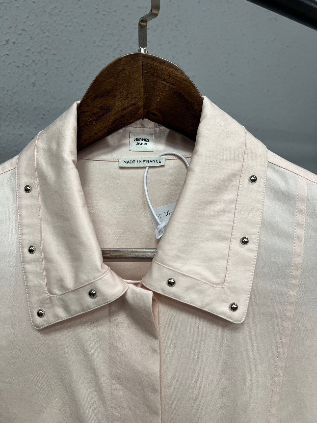 Hermes Hermes Beige Rivet Decorated Coat Size US 7 / EU 40 - 3 Thumbnail