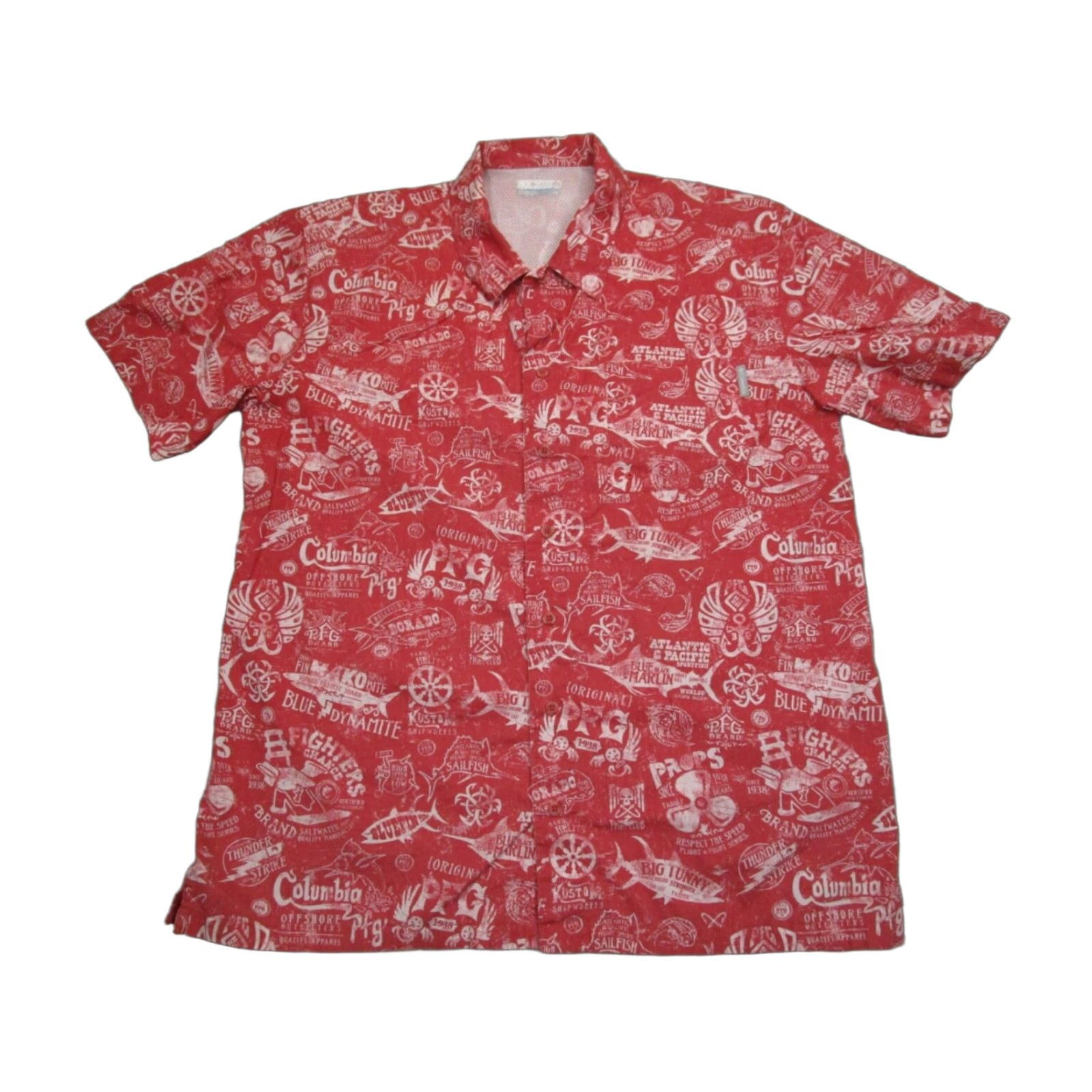 Vintage Columbia Shirt Men Large Red Short Sleeve PFG Button-Up Collared Fishing All Over Print AOP Sea/Vintage: No Size US L / EU 52-54 / 3 - 1 Thumbnail