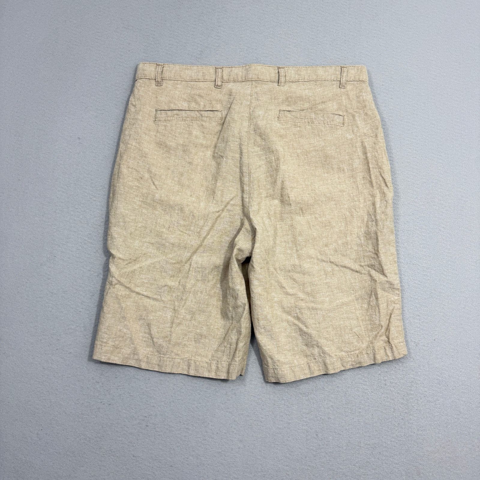 Armani Exchange Armani Exchange Shorts 36 Tan 12" Inseam A/X Linen Blend Size US 36 / EU 52 - 6 Thumbnail