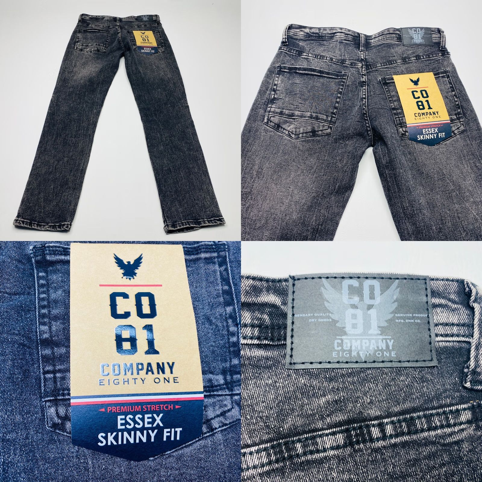 Denime Company 81 Jeans Mens 29x30 Black Denim Cotton Straight 90s Stretch Y2K NEW Size US 29 - 8 Thumbnail