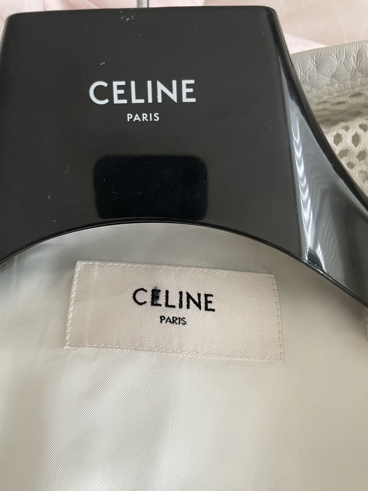 Celine × Hedi Slimane SS22 White Hooded Leather Bomber Mesh Panneling Size US S / EU 44-46 / 1 - 22 Thumbnail