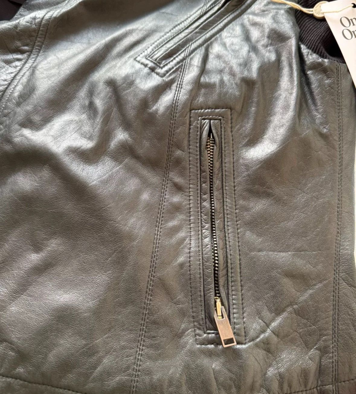 Rick Owens Rick Owens Sheepskin Motorcycle Dark Leather Jacket Size US S / EU 44-46 / 1 - 4 Thumbnail