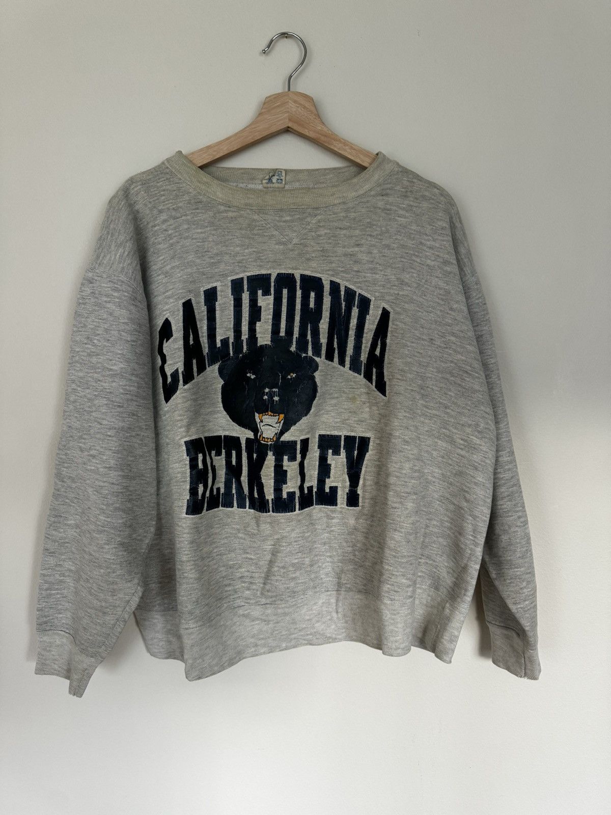Pull Vintage Berkeley California – Années 90, Taille XL, Bleu, Molleton Coton