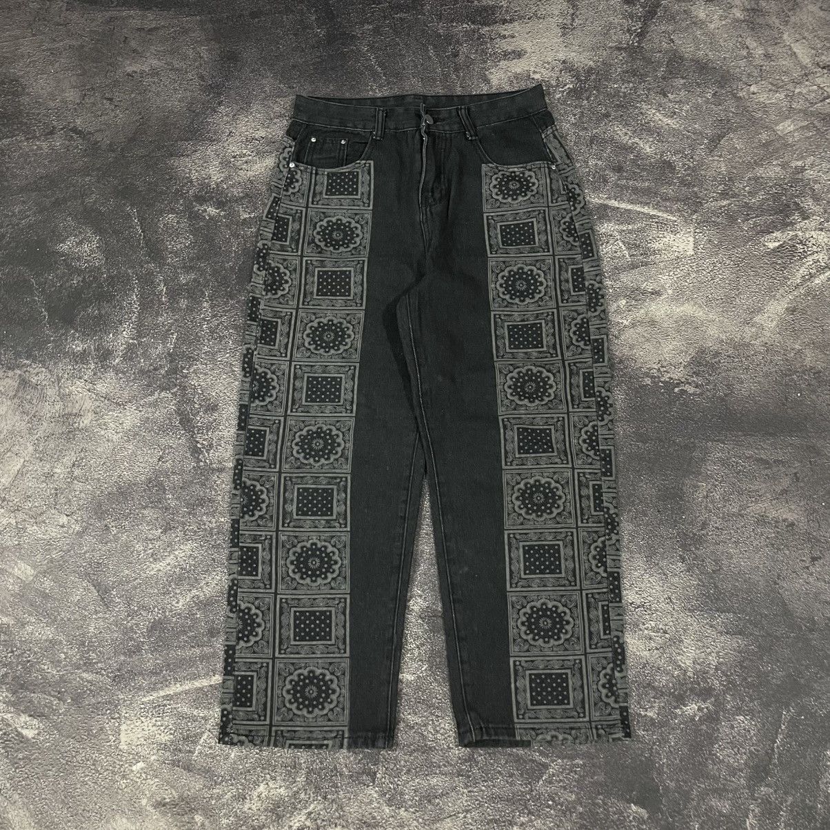 If Six Was Nine × Japanese Brand × Le Grande Bleu (L.G.B.) Y2k black washed print jeans Size US 30 / EU 46 - 1 Thumbnail