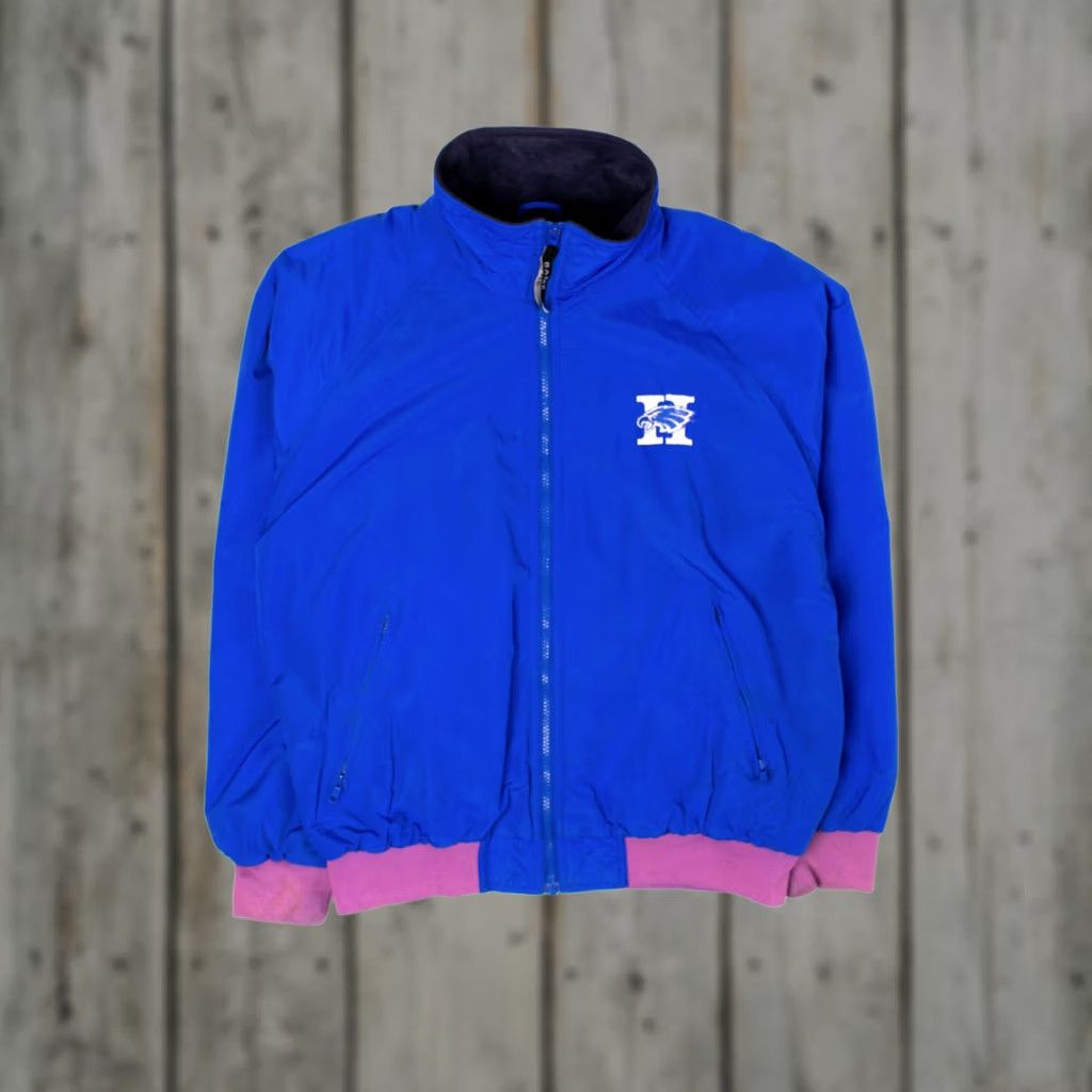 Vintage VINTAGE Game Sportswear H Eagles Fleece-Lined Lightweight Jacket Large Blue Polyester / Nylon Jacket Mens Size US L / EU 52-54 / 3 - 1 Thumbnail