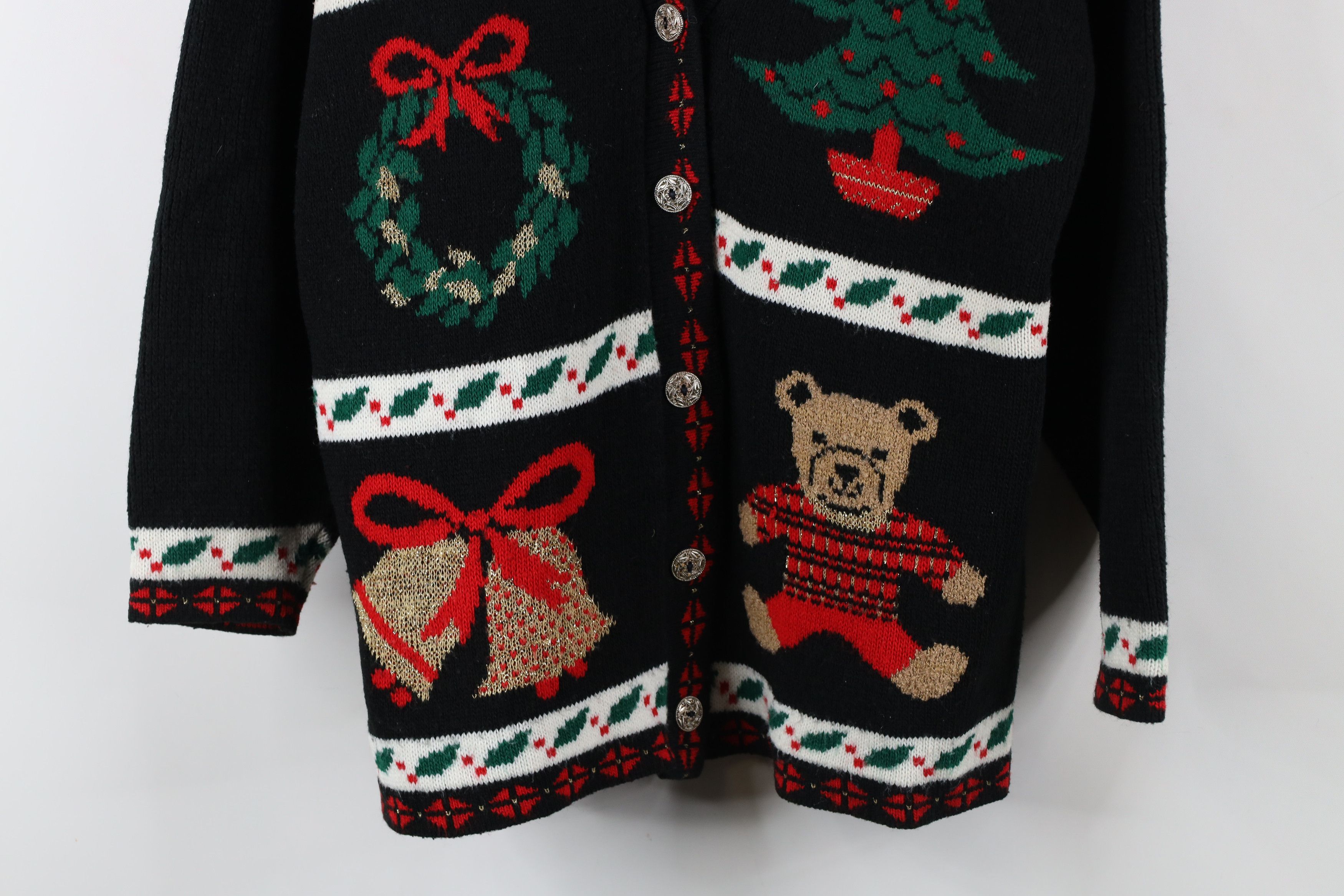 Vintage Vintage 90s Streetwear Tree Bear Knit Cardigan Sweater USA Size XXL / US 16-18 / IT 52-54 - 3 Thumbnail