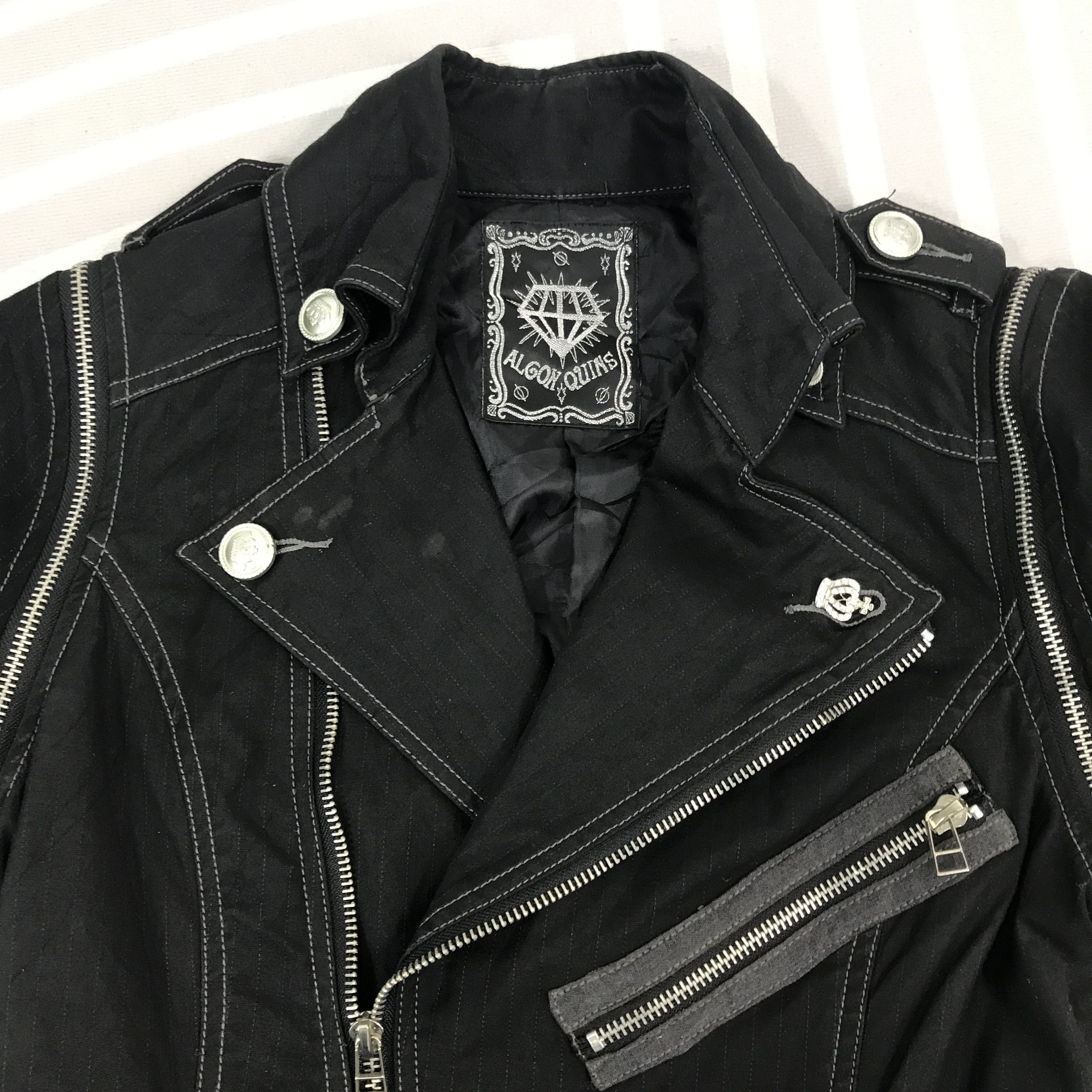 Japanese Brand Vintage Algons Quins Double Collar black punk Japan Jacket Size US S / EU 44-46 / 1 - 8 Thumbnail