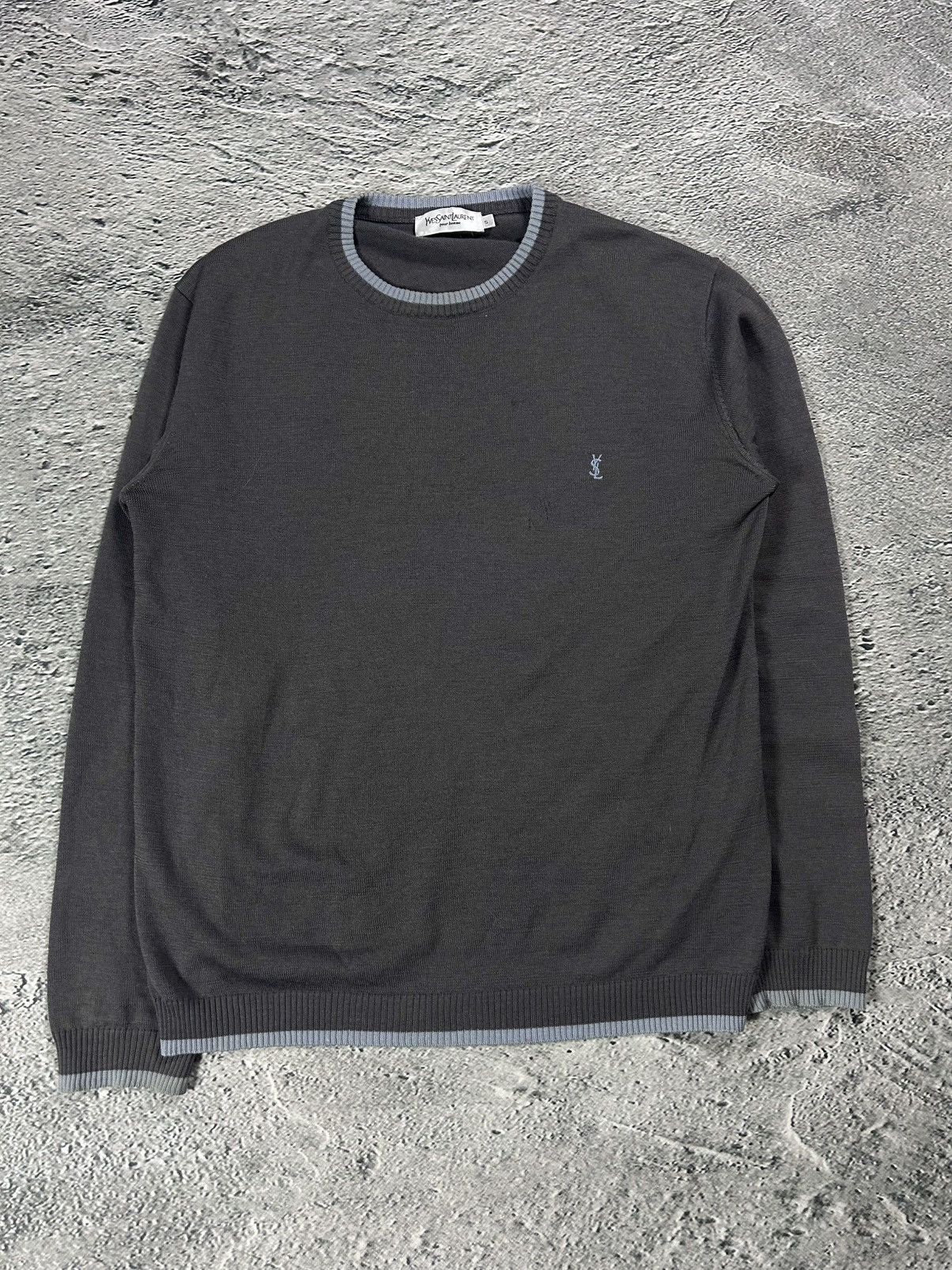 Yves Saint Laurent 90s Yves Saint Laurent vintage YSL Gray Blue sweater small Size US S / EU 44-46 / 1 - 1 Thumbnail